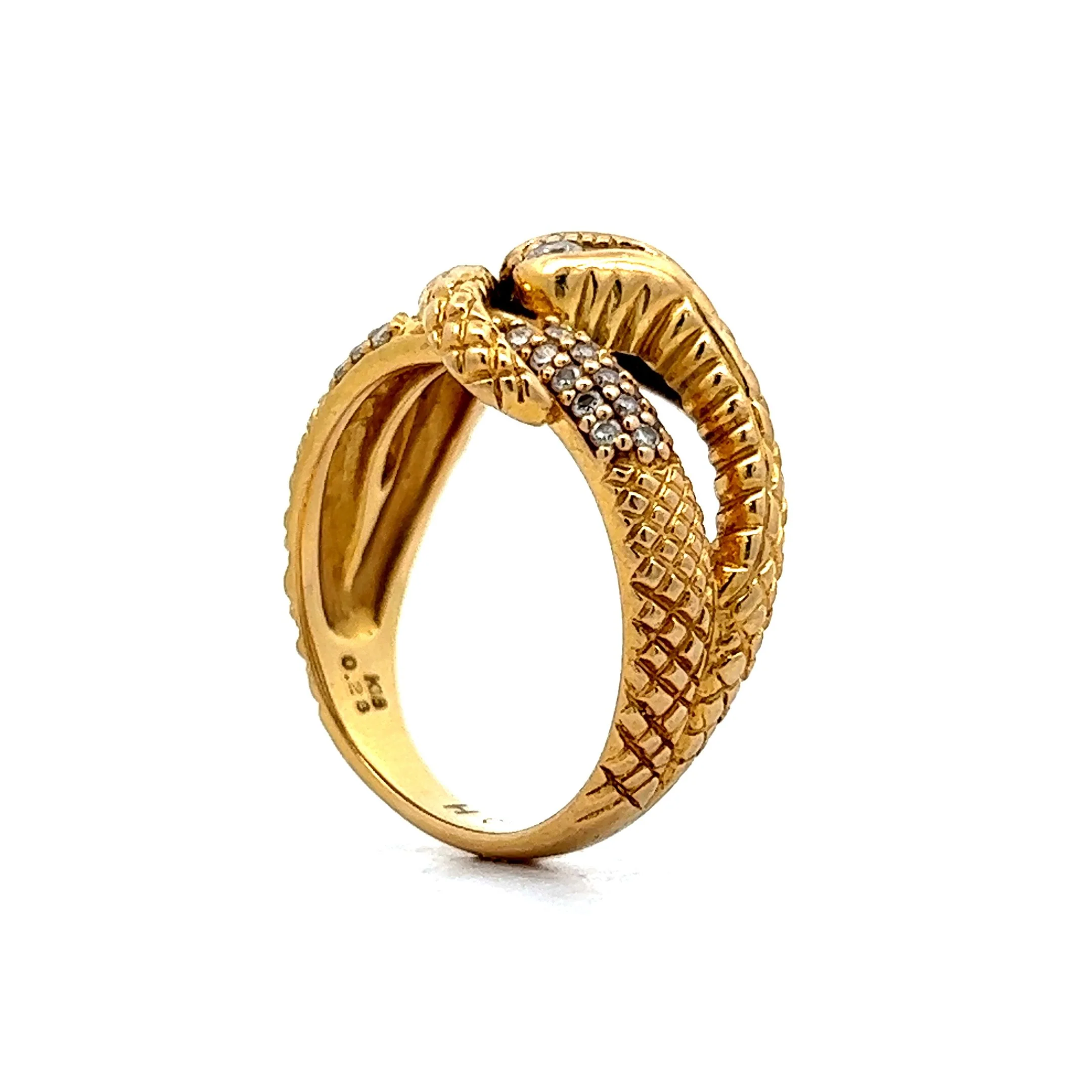 Diamond Snake Cocktail Ring in 18k Yellow Gold - Image 5