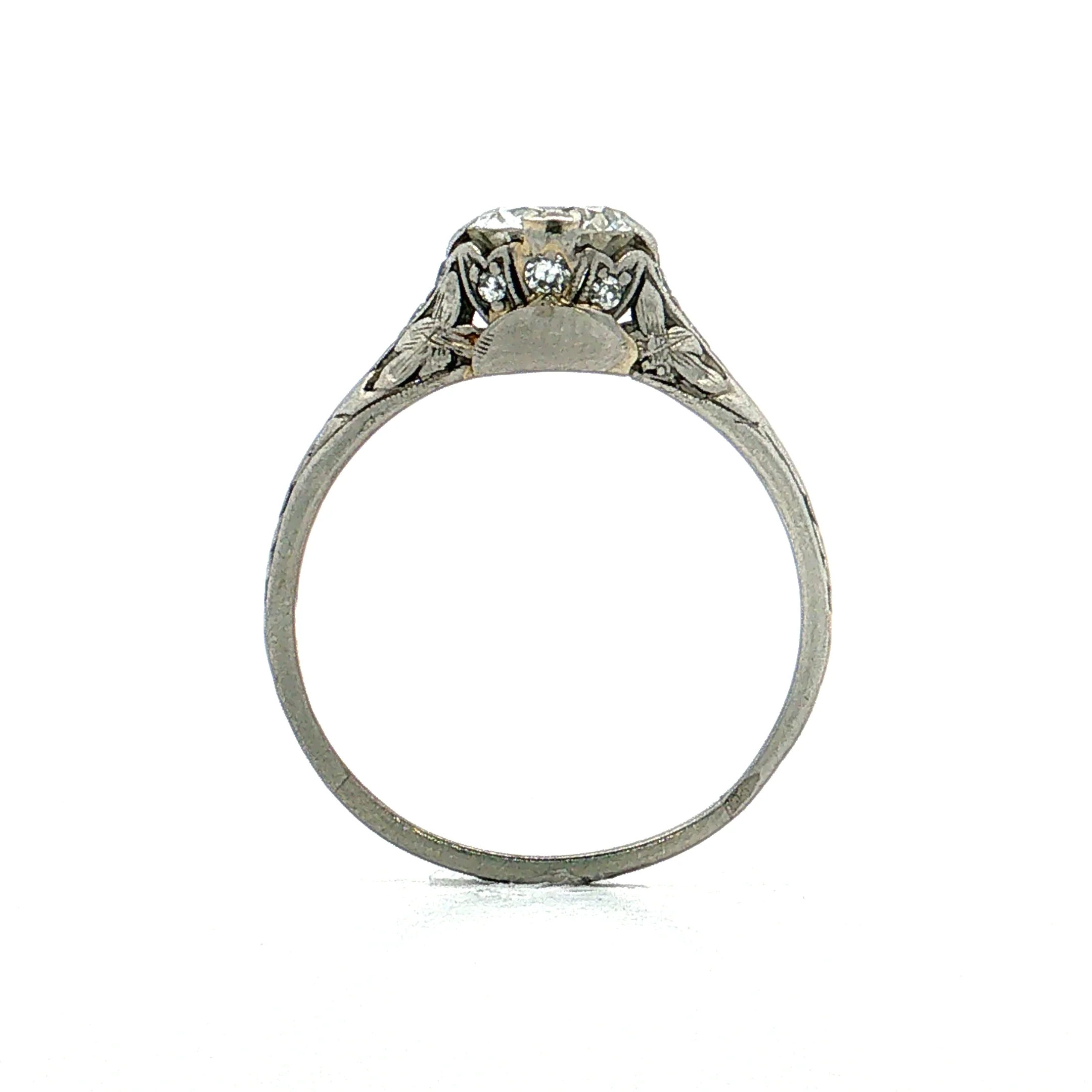 1.00 Art Deco Diamond Engagement Ring Platinum - Image 4