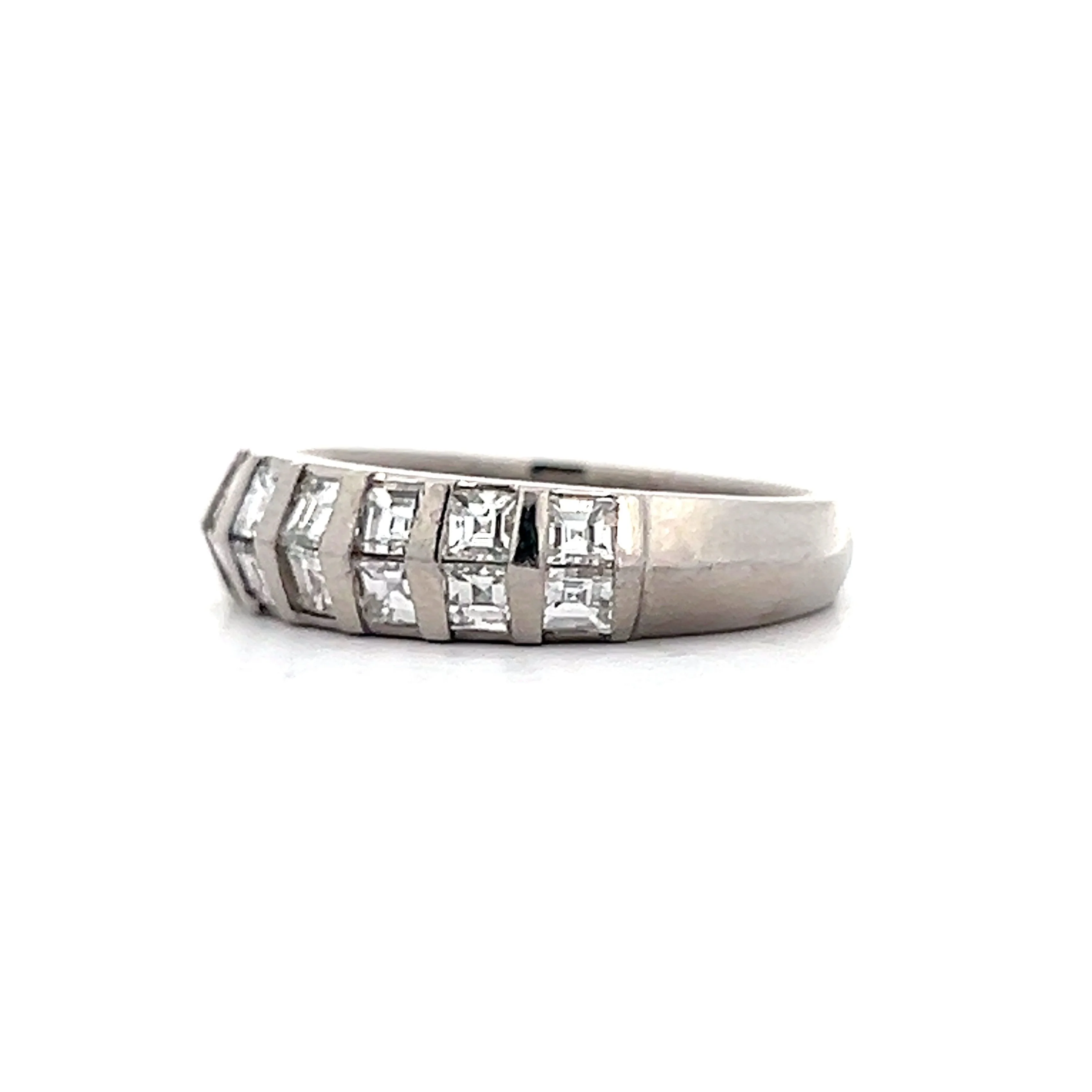 1.00 Asscher Cut Diamond Stacking Band in Platinum - Image 2