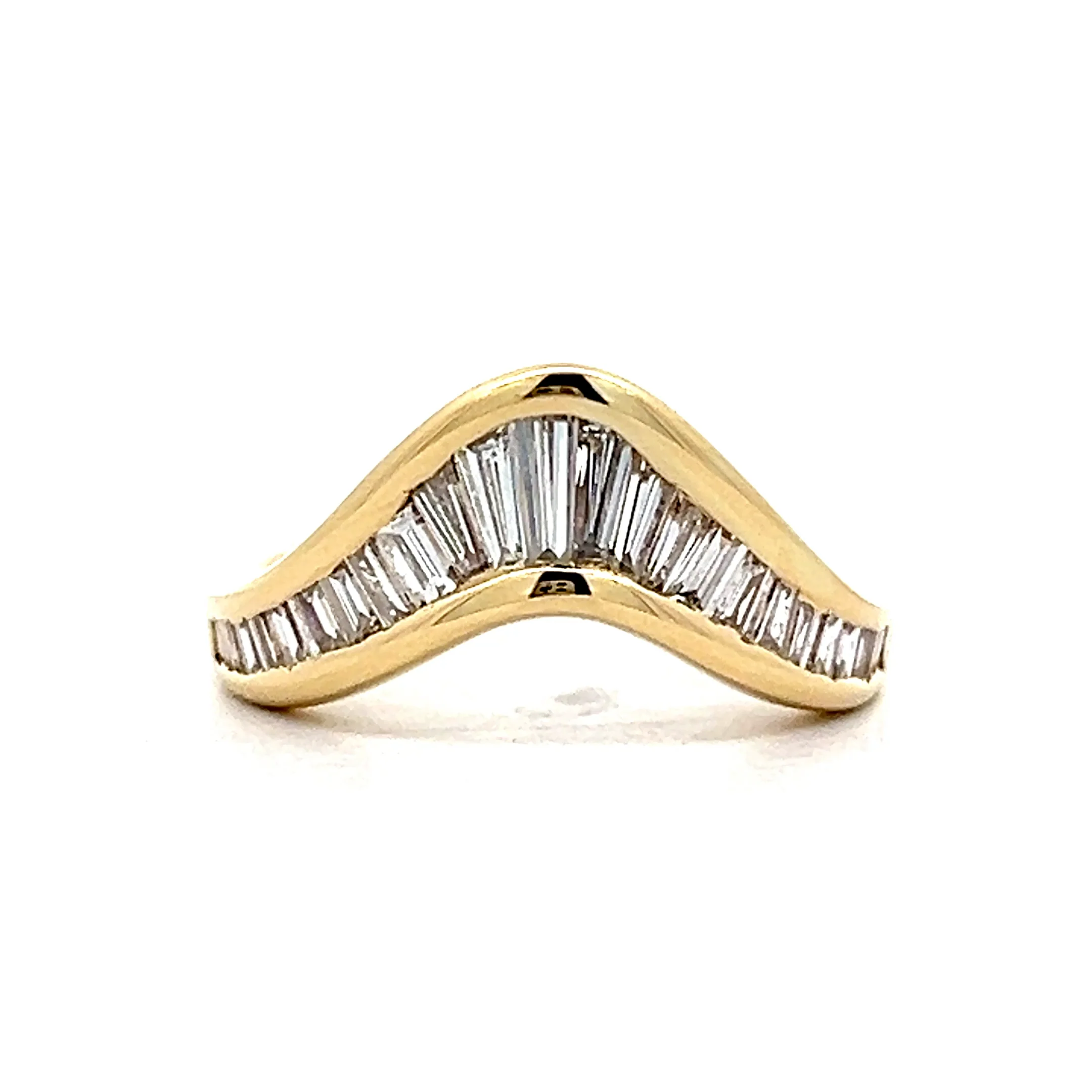 1.00 Baguette Diamond Contour Band in 18k