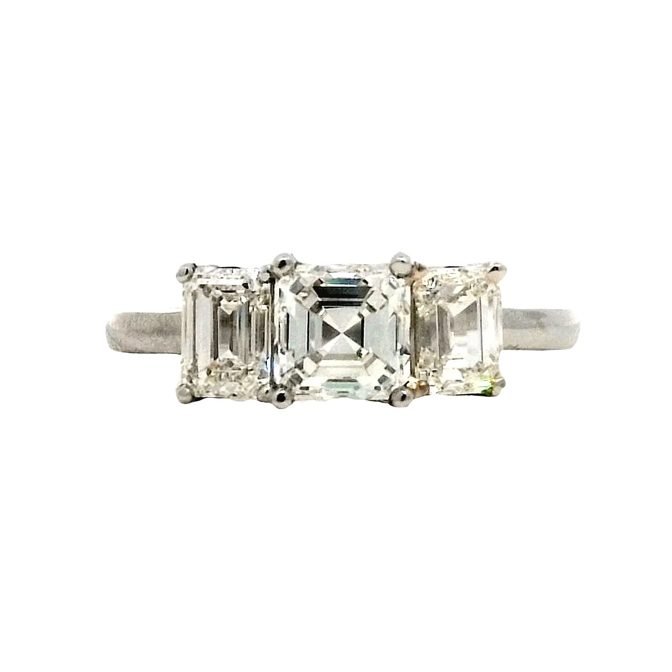 1.00 Carat Asscher Diamond Engagement Ring in Platinum