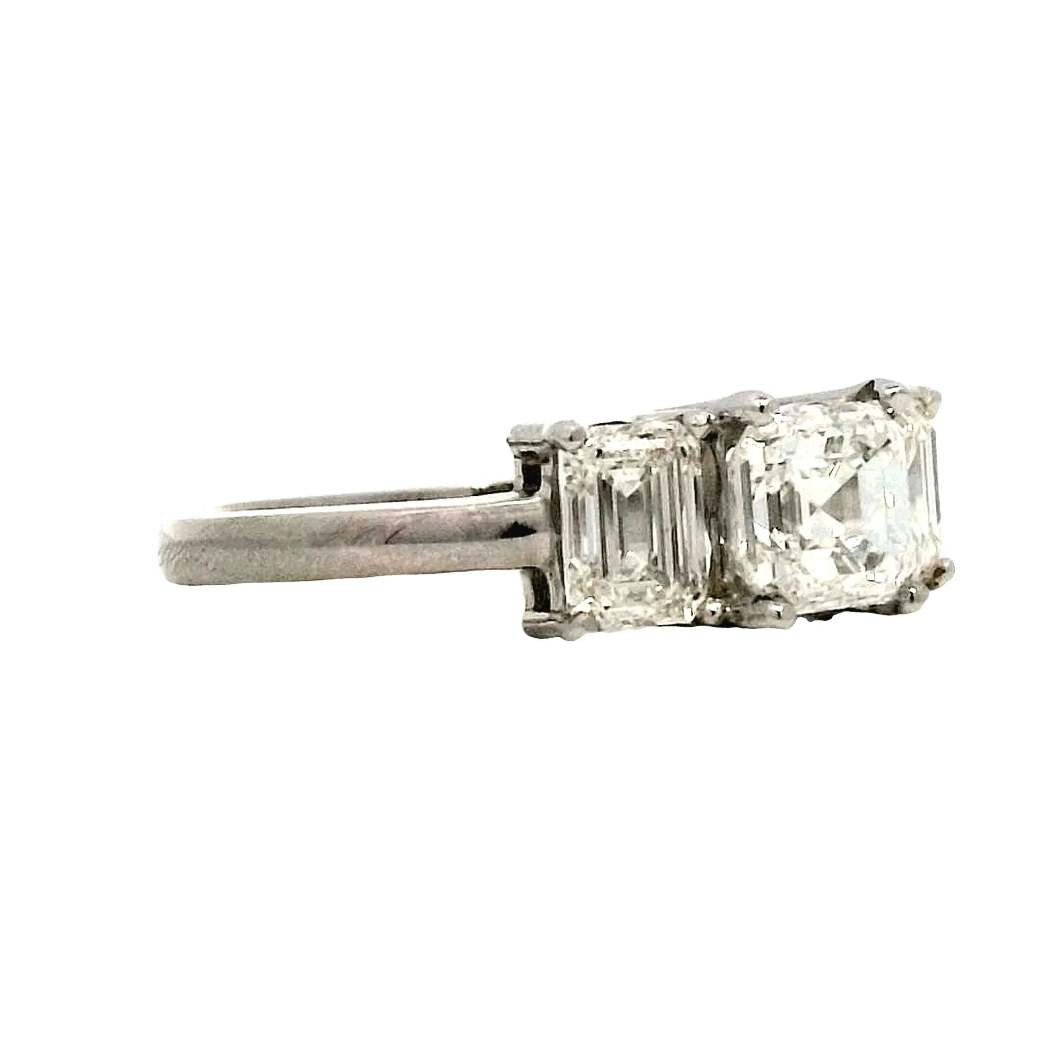 1.00 Carat Asscher Diamond Engagement Ring in Platinum - Image 3