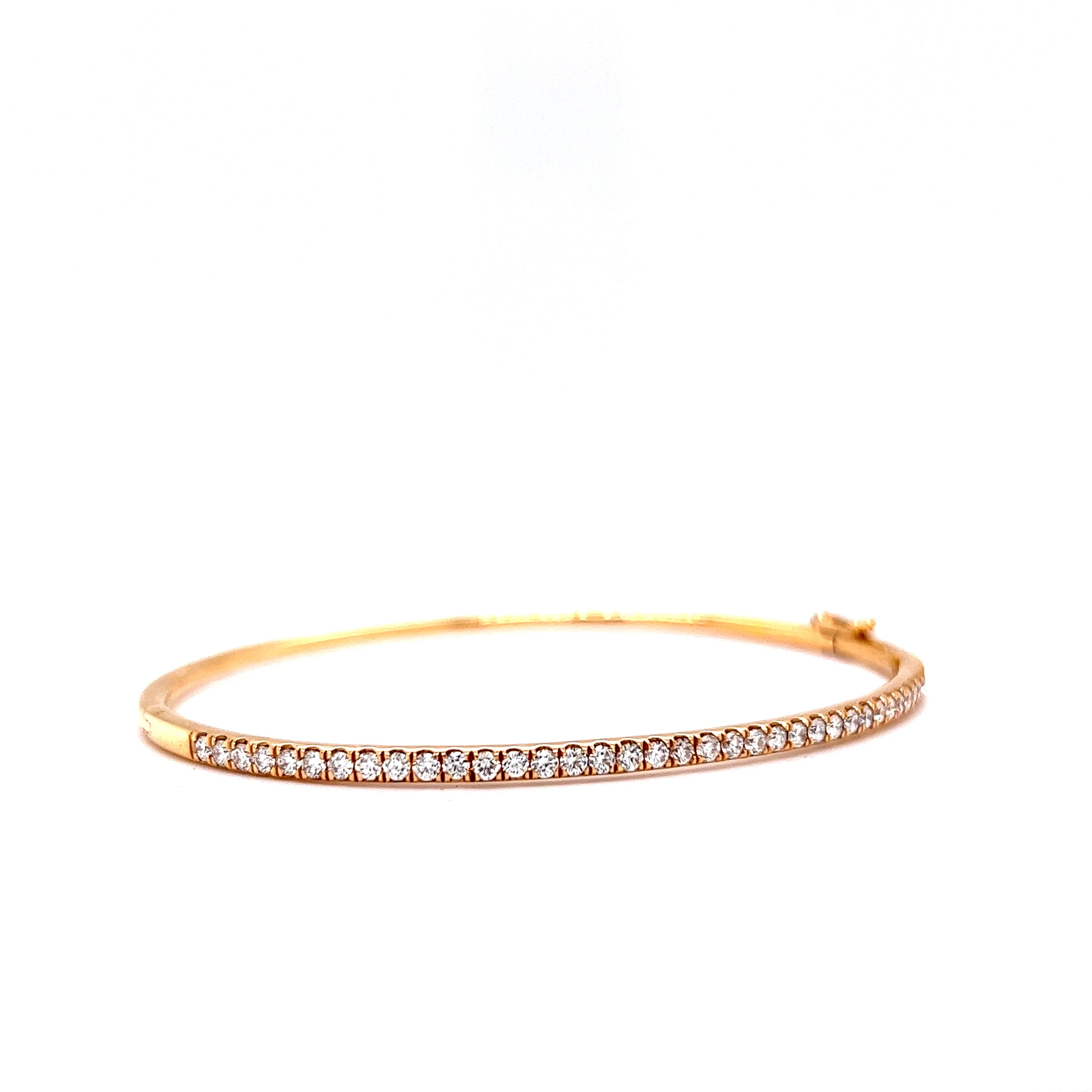 1.00 Carat Diamond Bangle Bracelet in 18k Yellow Gold - Image 3