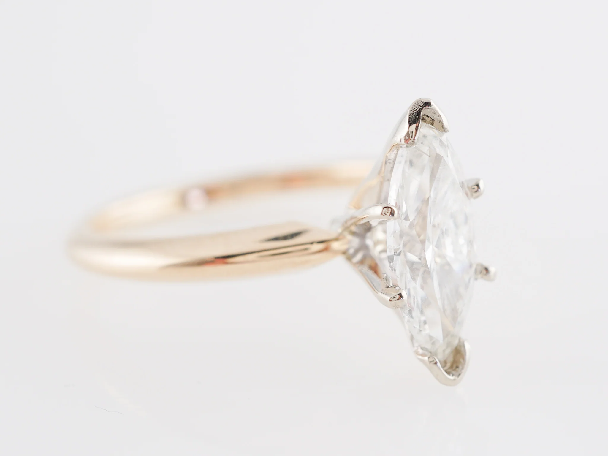 1.00 Carat Solitaire Marquise Cut Diamond Engagement Ring - Image 3