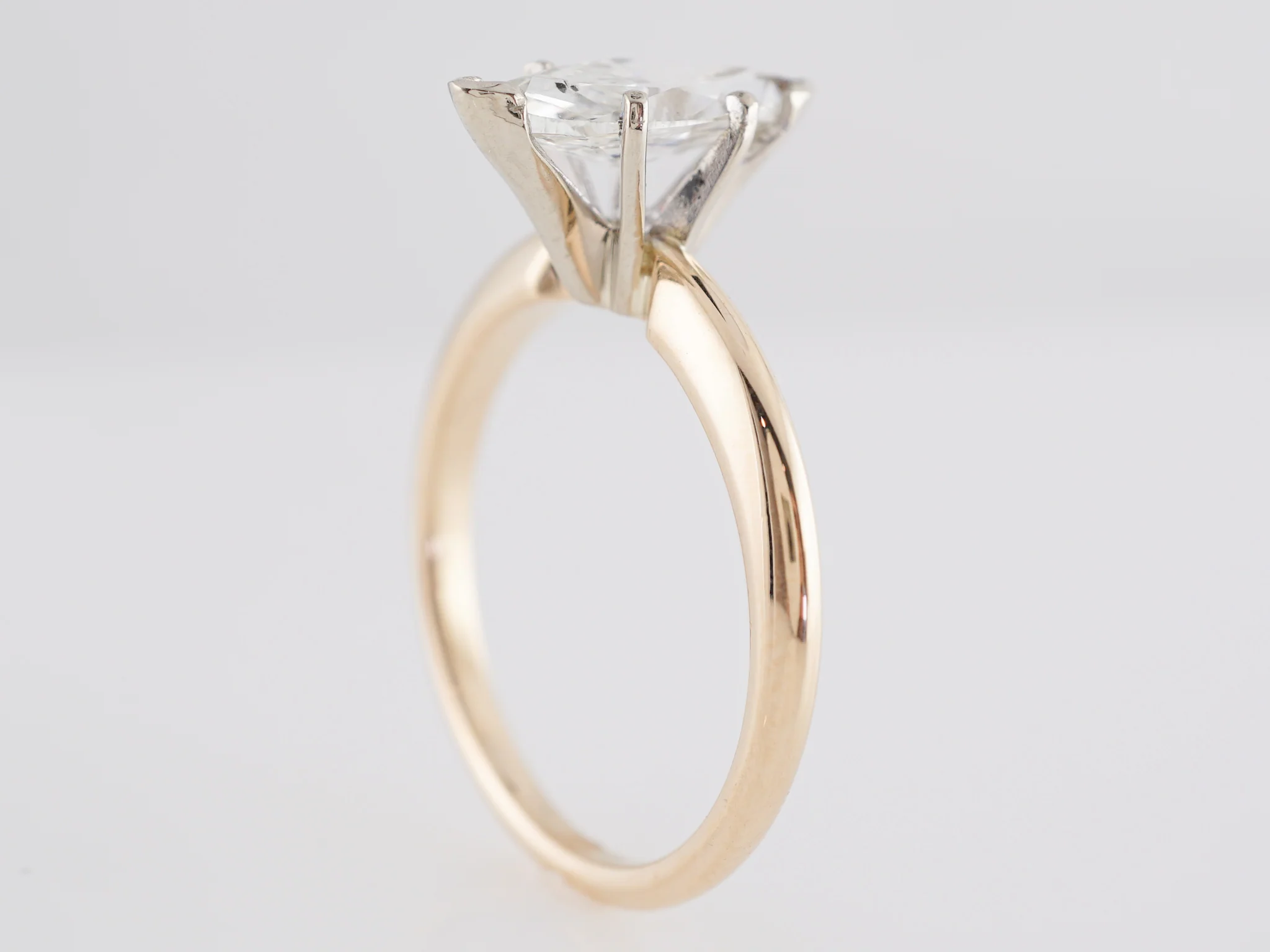 1.00 Carat Solitaire Marquise Cut Diamond Engagement Ring - Image 4