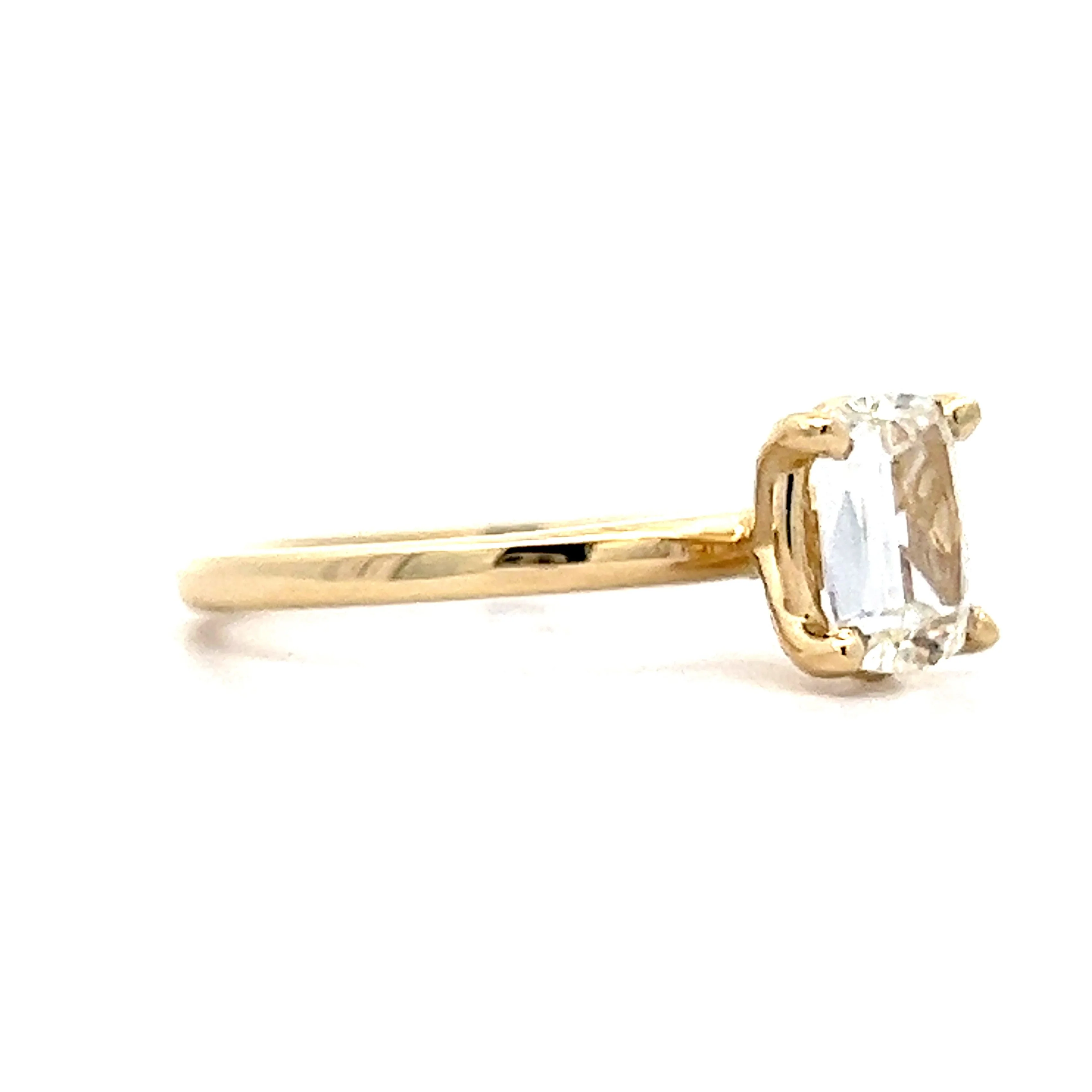1.00 Cushion Cut Solitaire Engagement Ring in Yellow Gold - Image 3