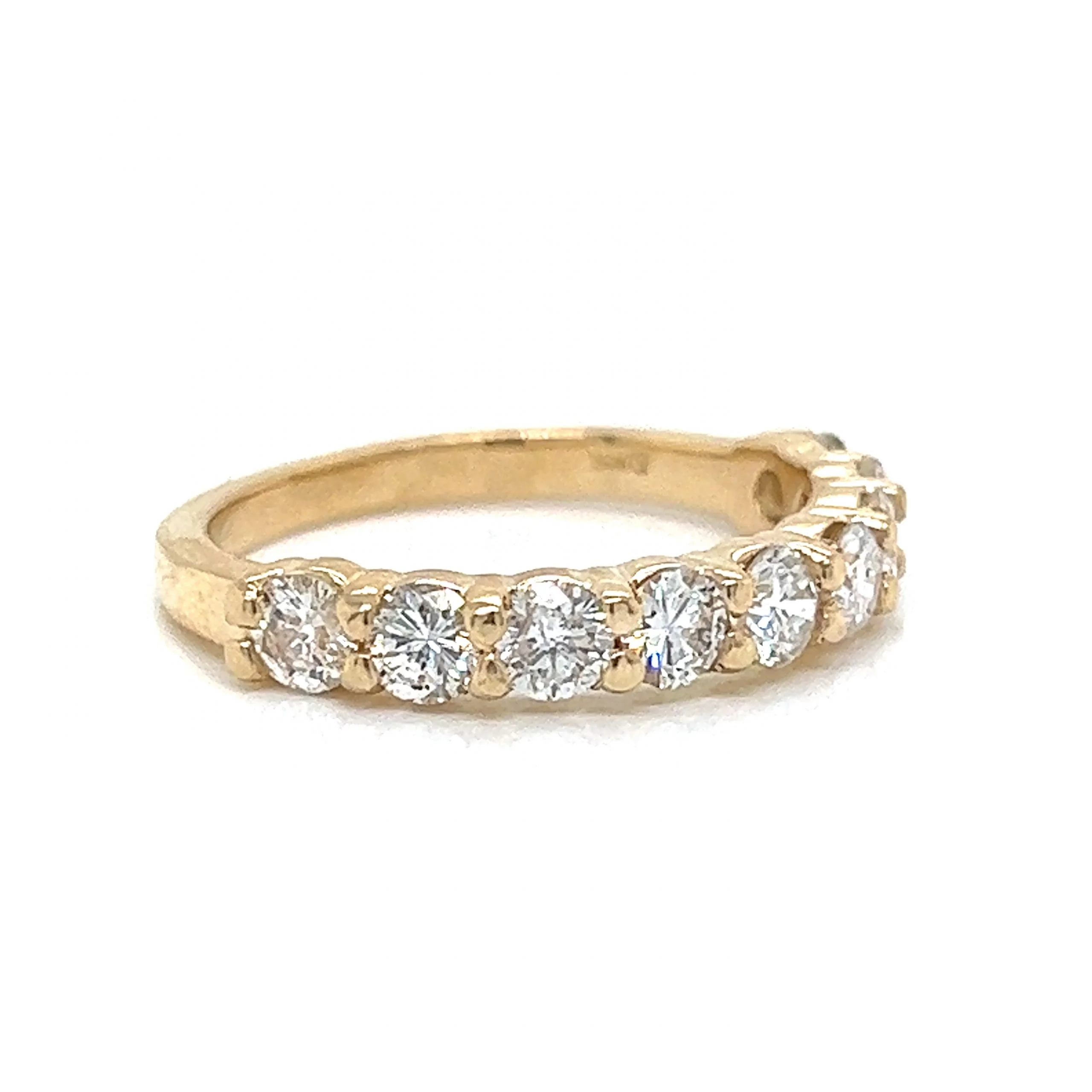 1.00 Diamond Half Eternity Wedding Band in 14k Yellow Gold - Image 3