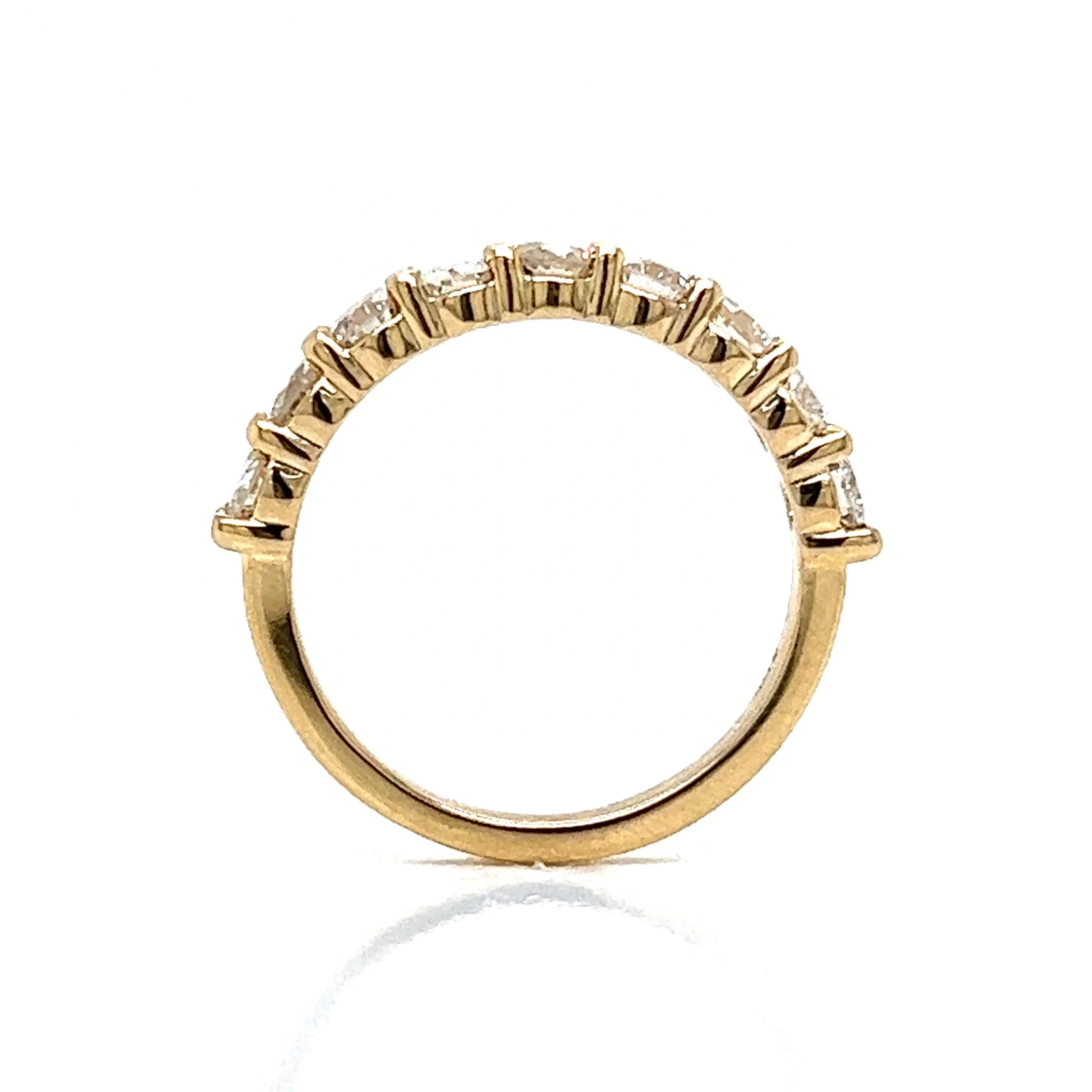1.00 Diamond Half Eternity Wedding Band in 14k Yellow Gold - Image 4