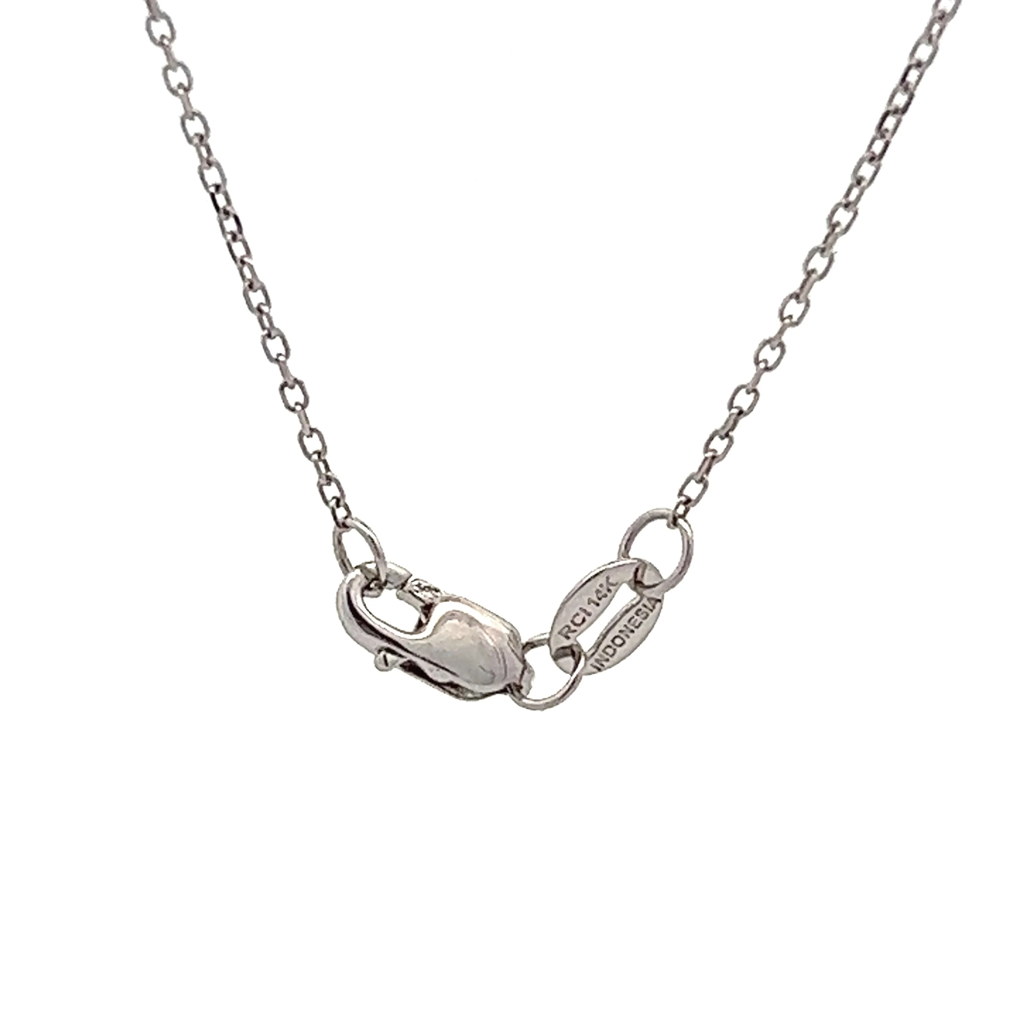 1.00 Diamond Pave Pendant Necklace in 14k White Gold - Image 5