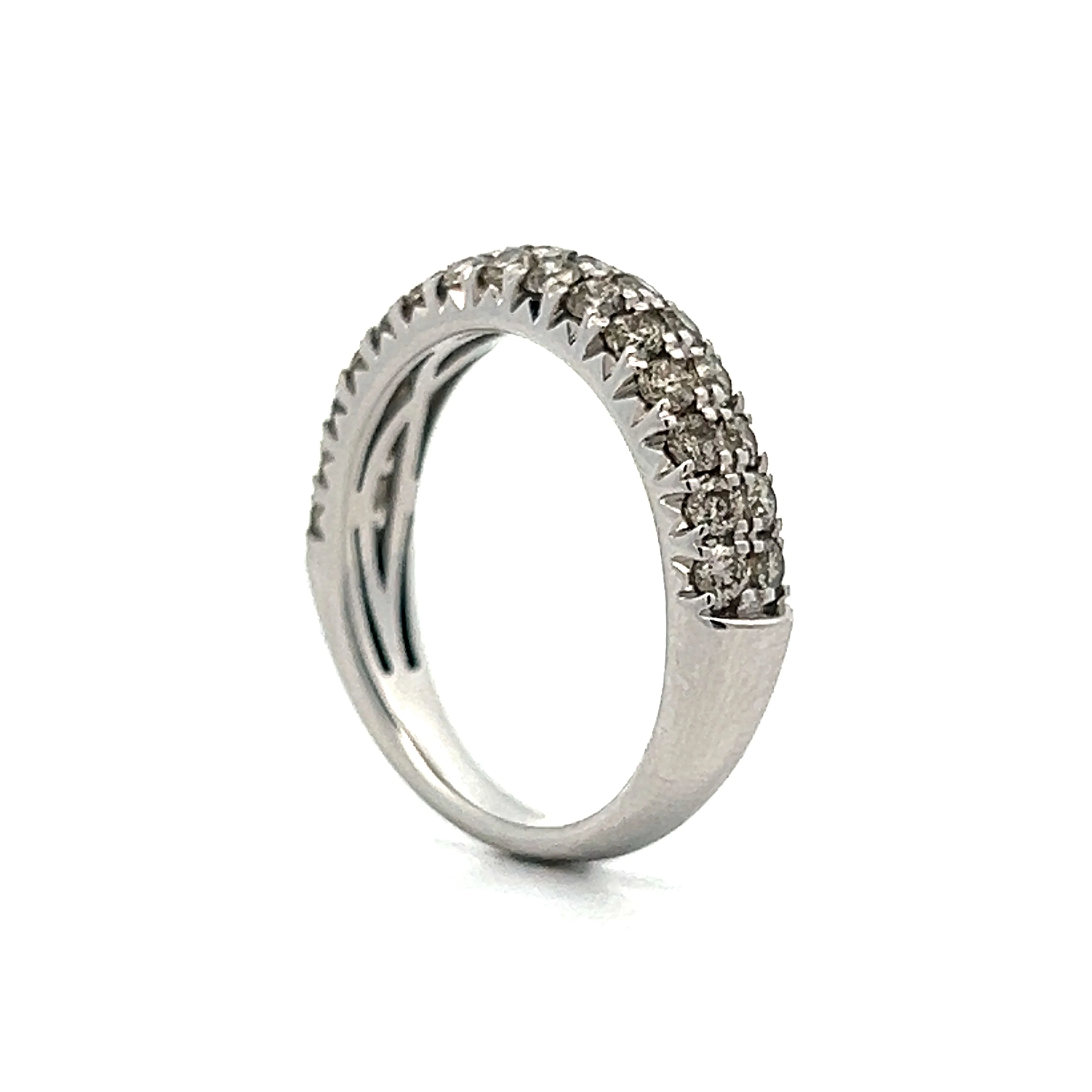 1.00 Diamond Pave Stacking Ring in 14k White Gold - Image 5