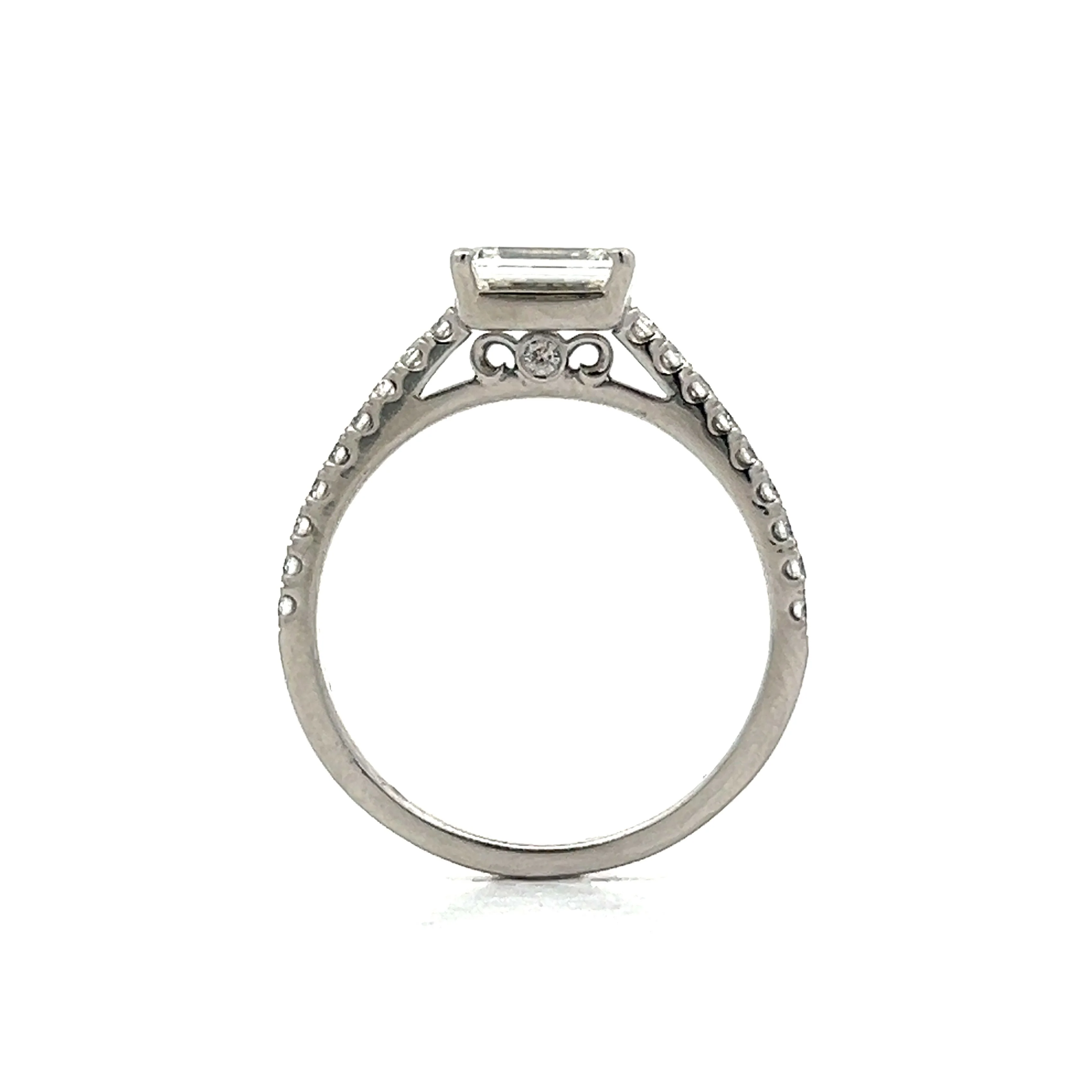 1.00 Emerald Cut Diamond Engagement Ring in 14k - Image 4