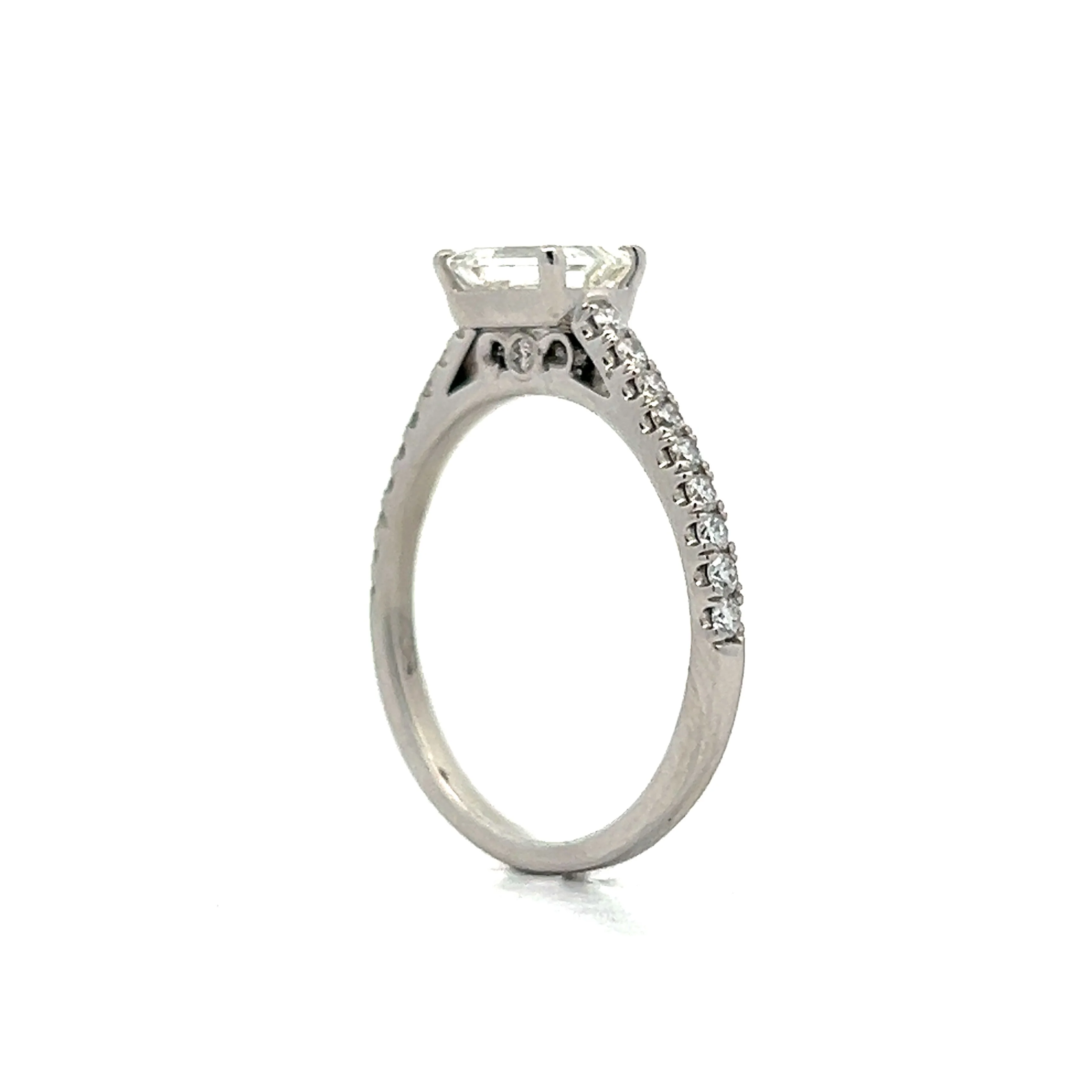 1.00 Emerald Cut Diamond Engagement Ring in 14k - Image 5