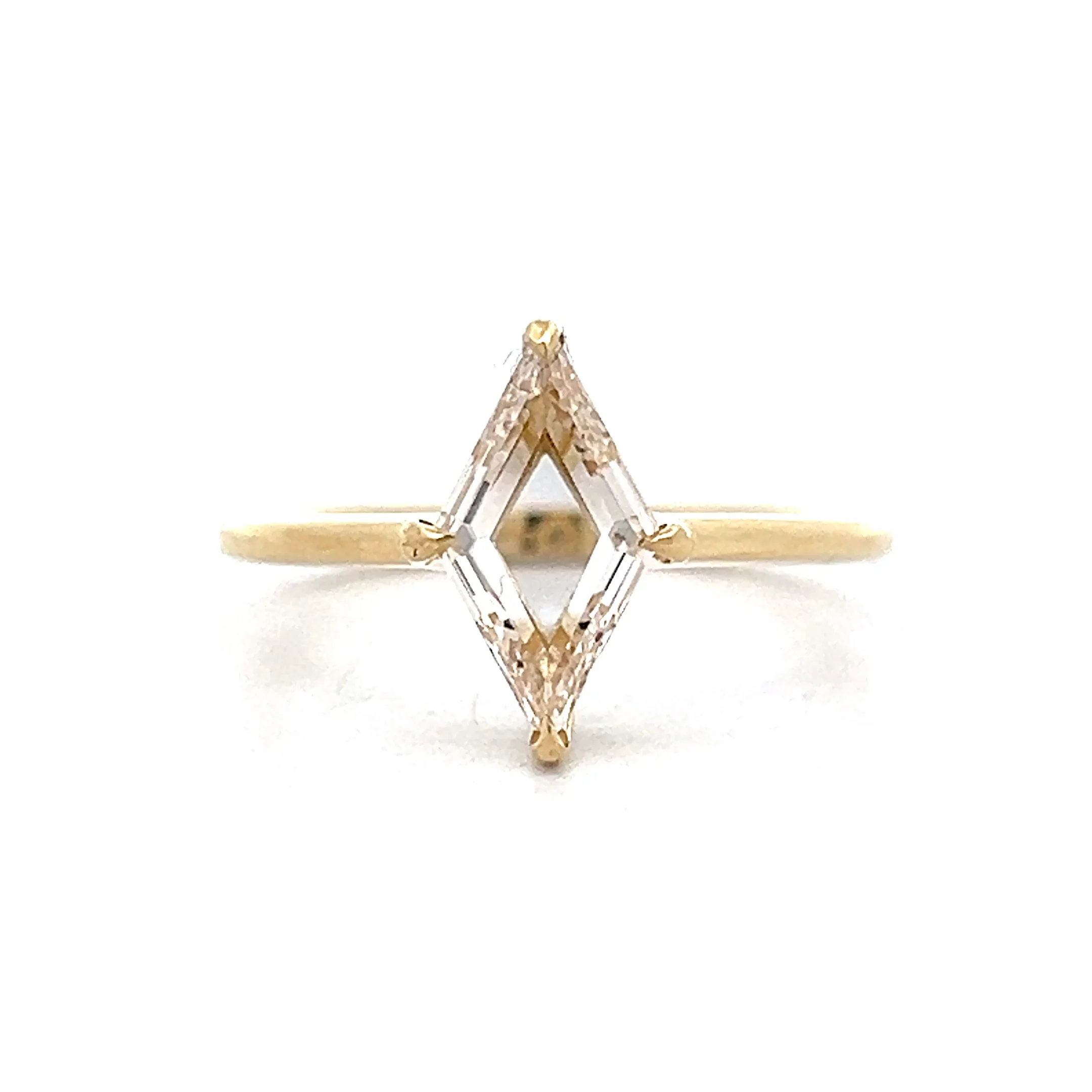 1.00 Lozenge Cut Diamond Engagement Ring in 14k
