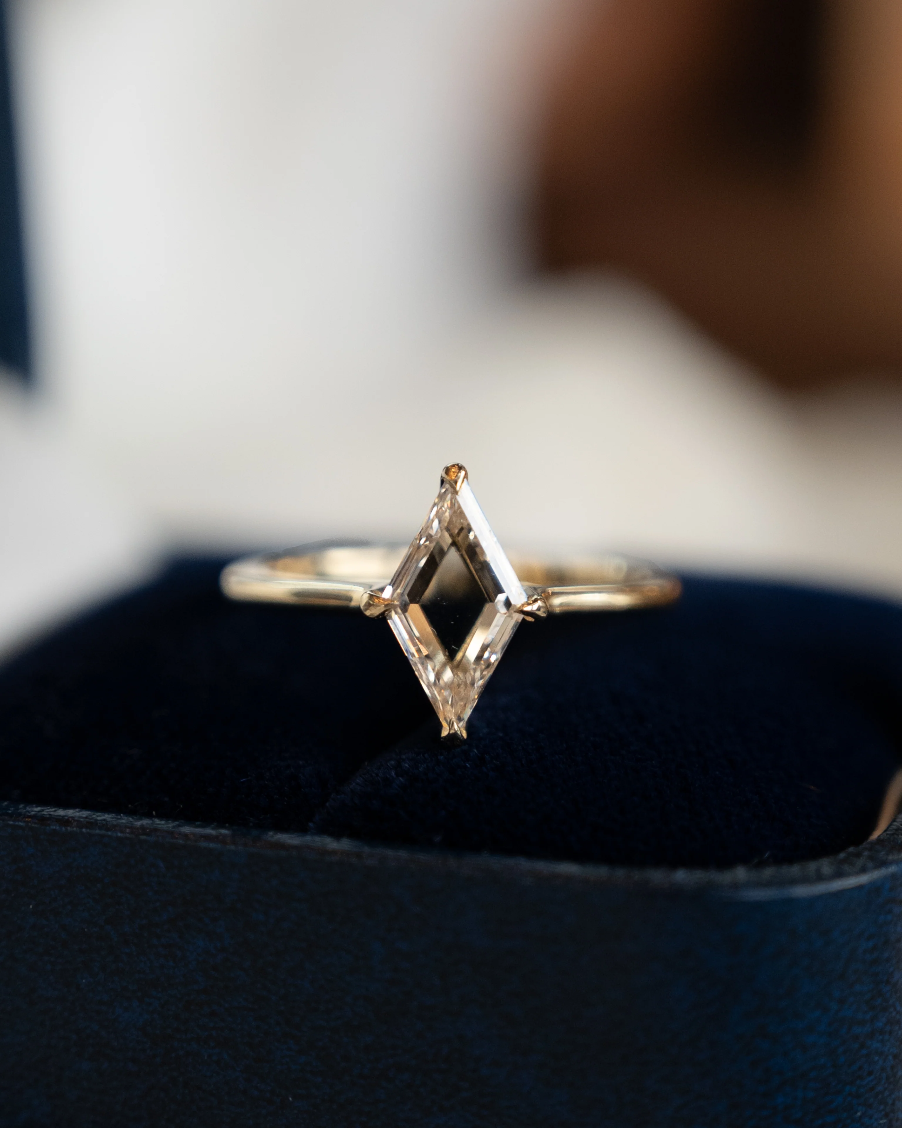 1.00 Lozenge Cut Diamond Engagement Ring in 14k - Image 6