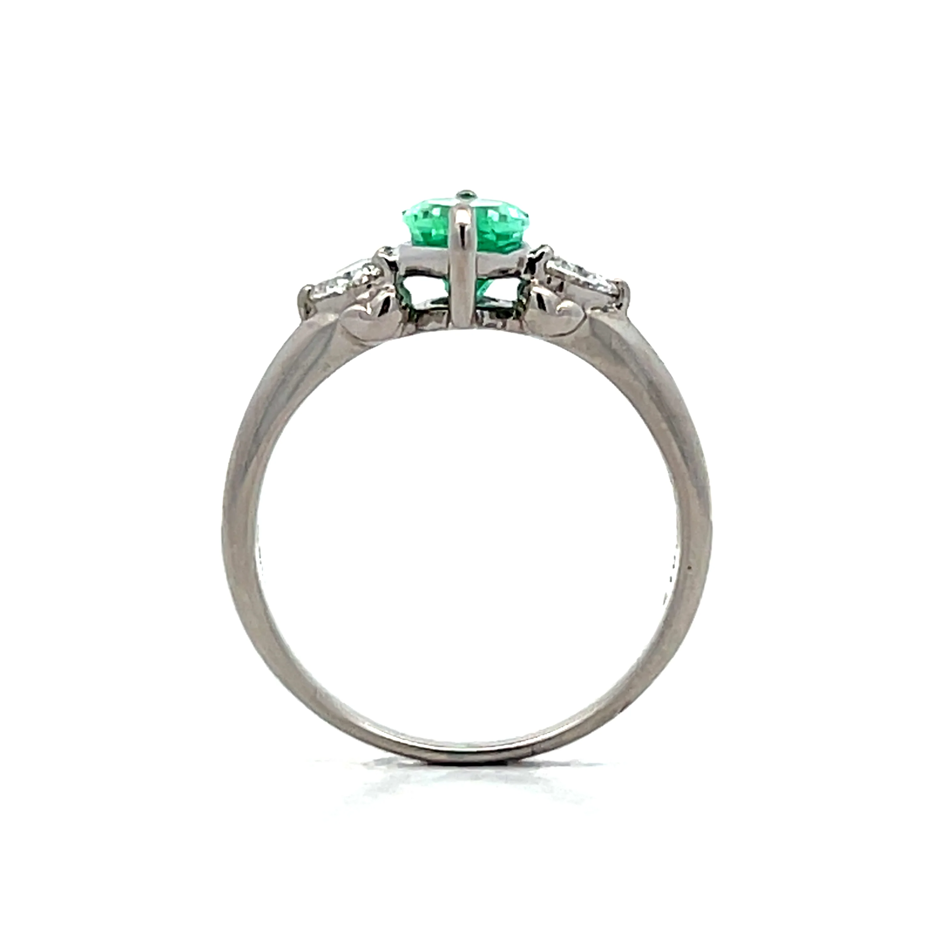 1.00 Marquise Emerald Engagement Ring in Platinum - Image 4