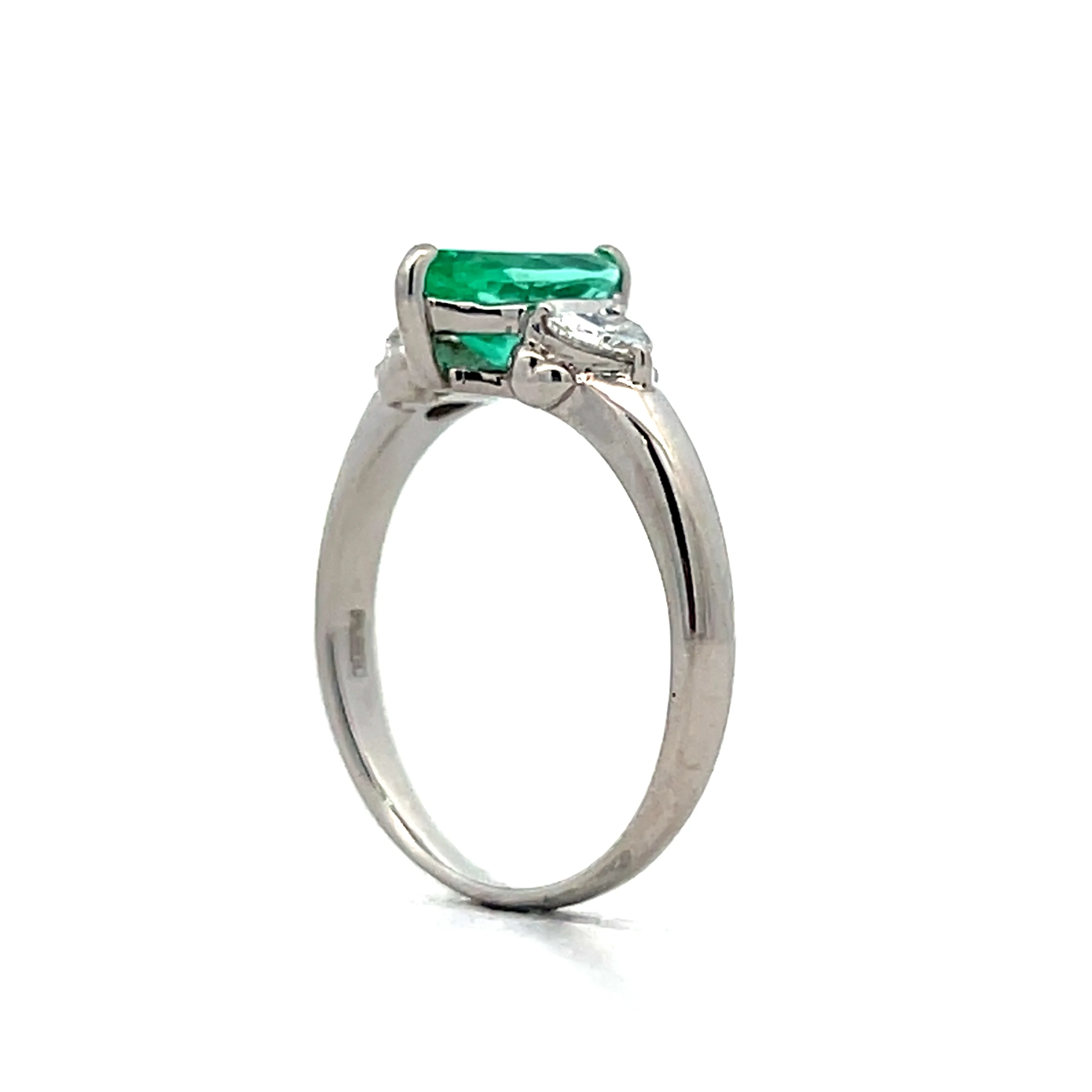 1.00 Marquise Emerald Engagement Ring in Platinum - Image 5