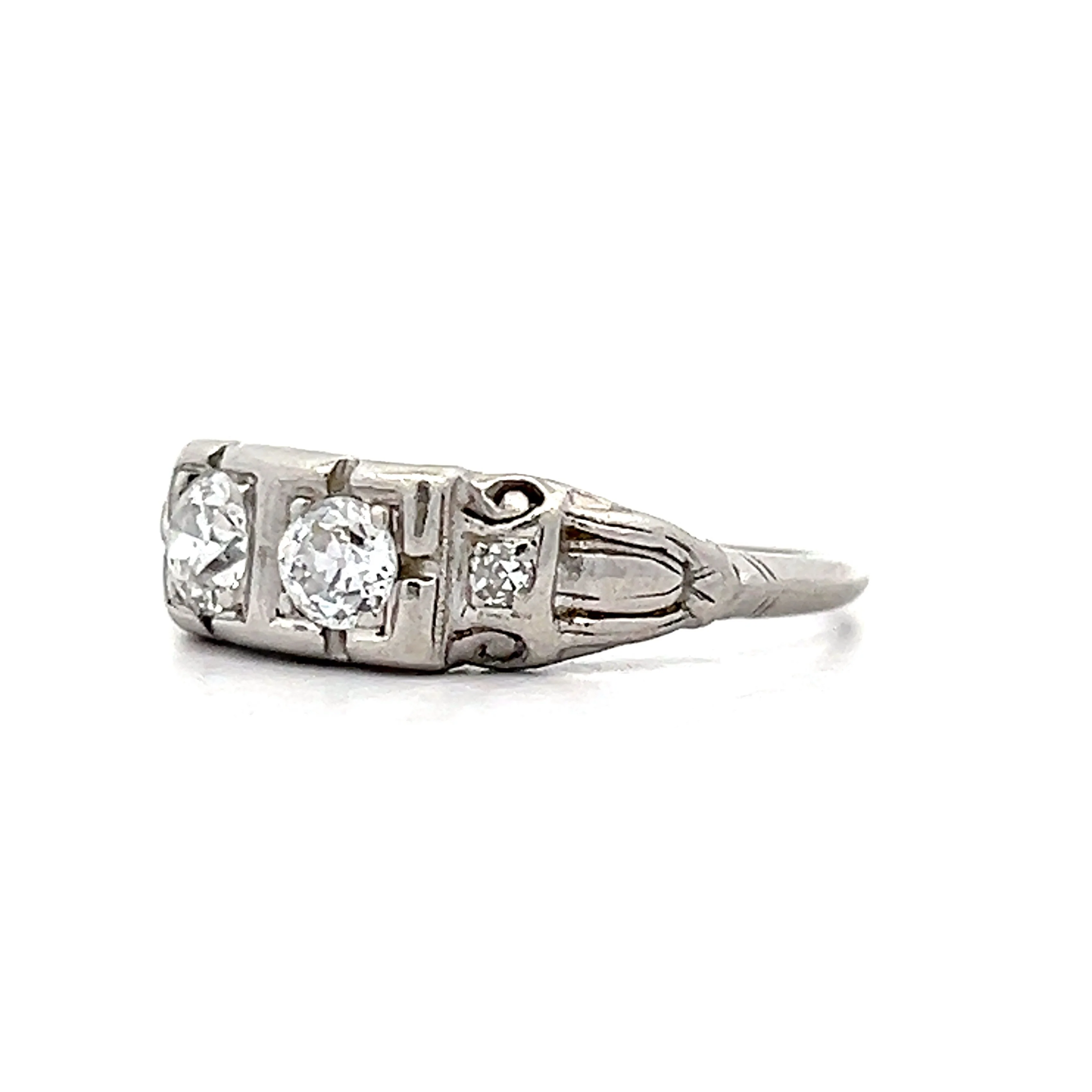 1.00 Old European Diamond Ring in Platinum - Image 2