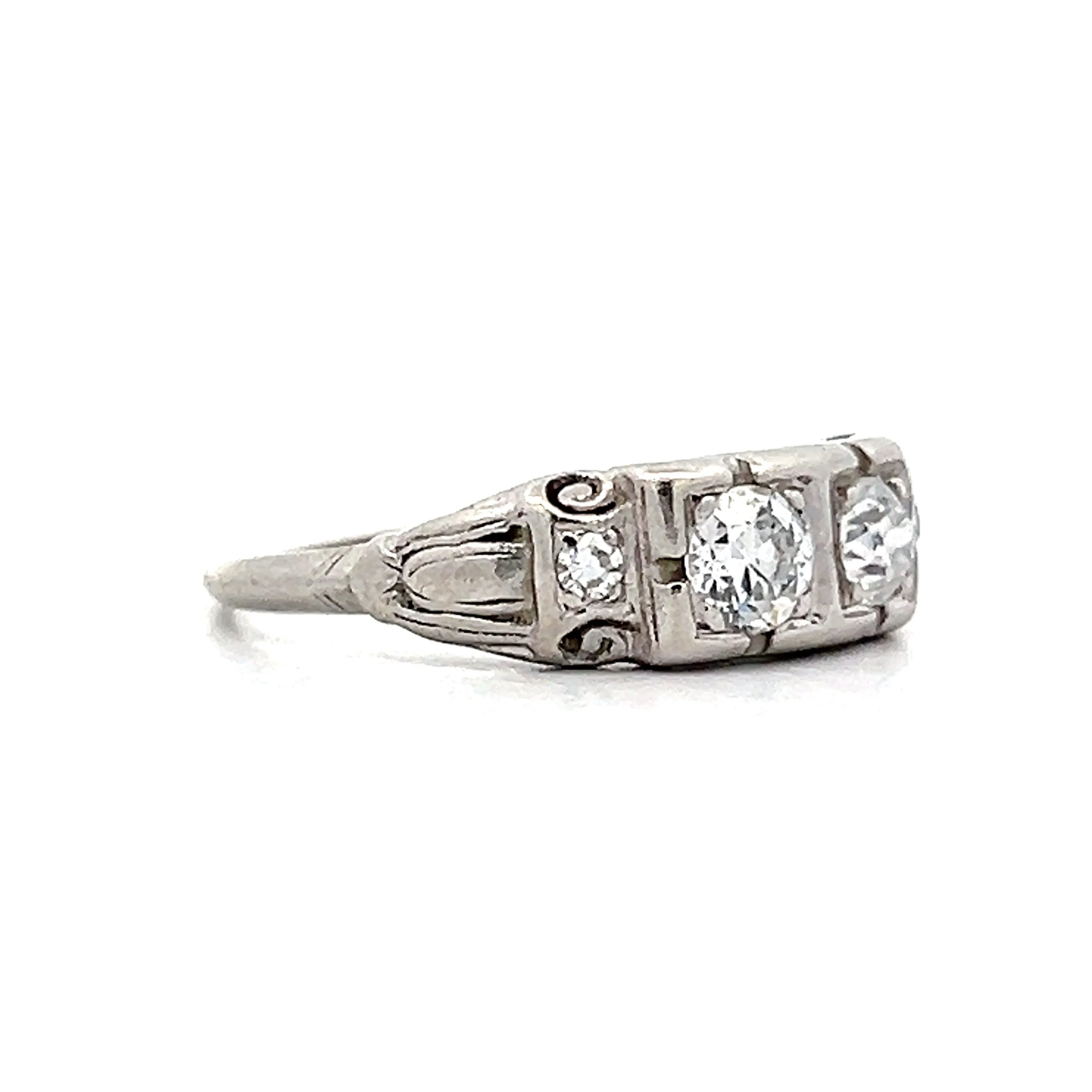 1.00 Old European Diamond Ring in Platinum - Image 3