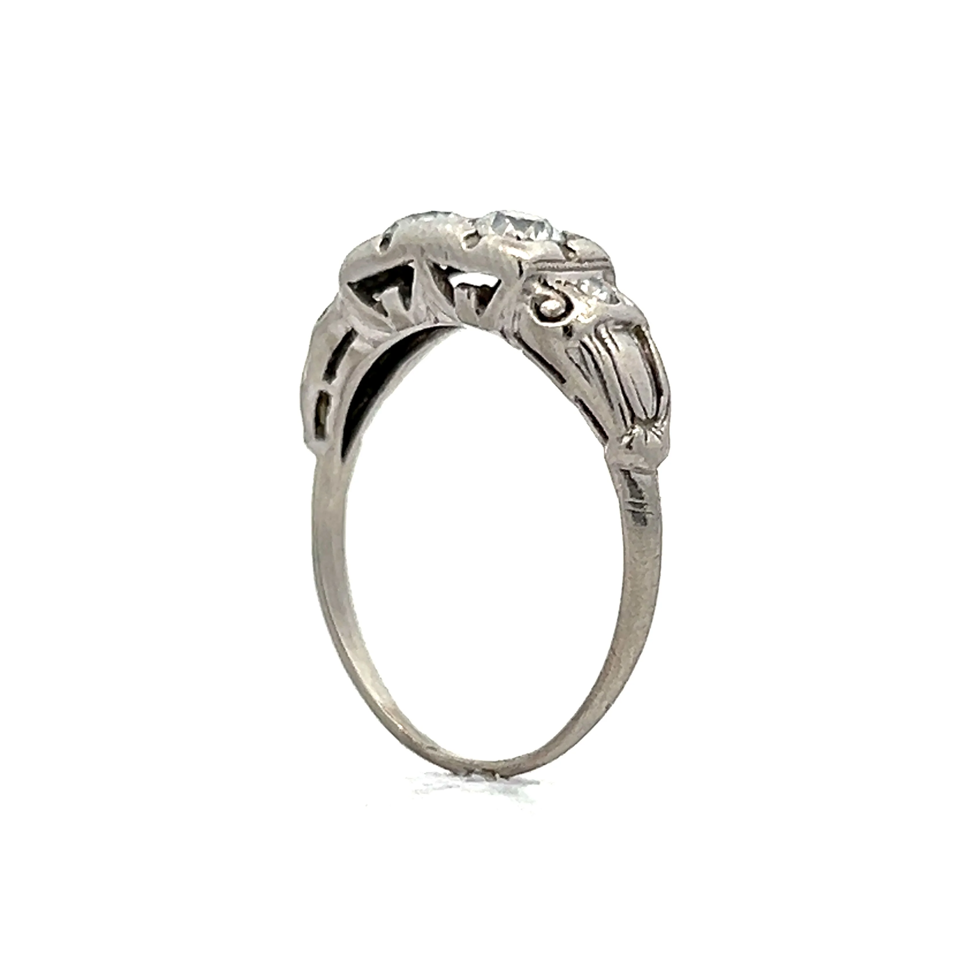1.00 Old European Diamond Ring in Platinum - Image 5