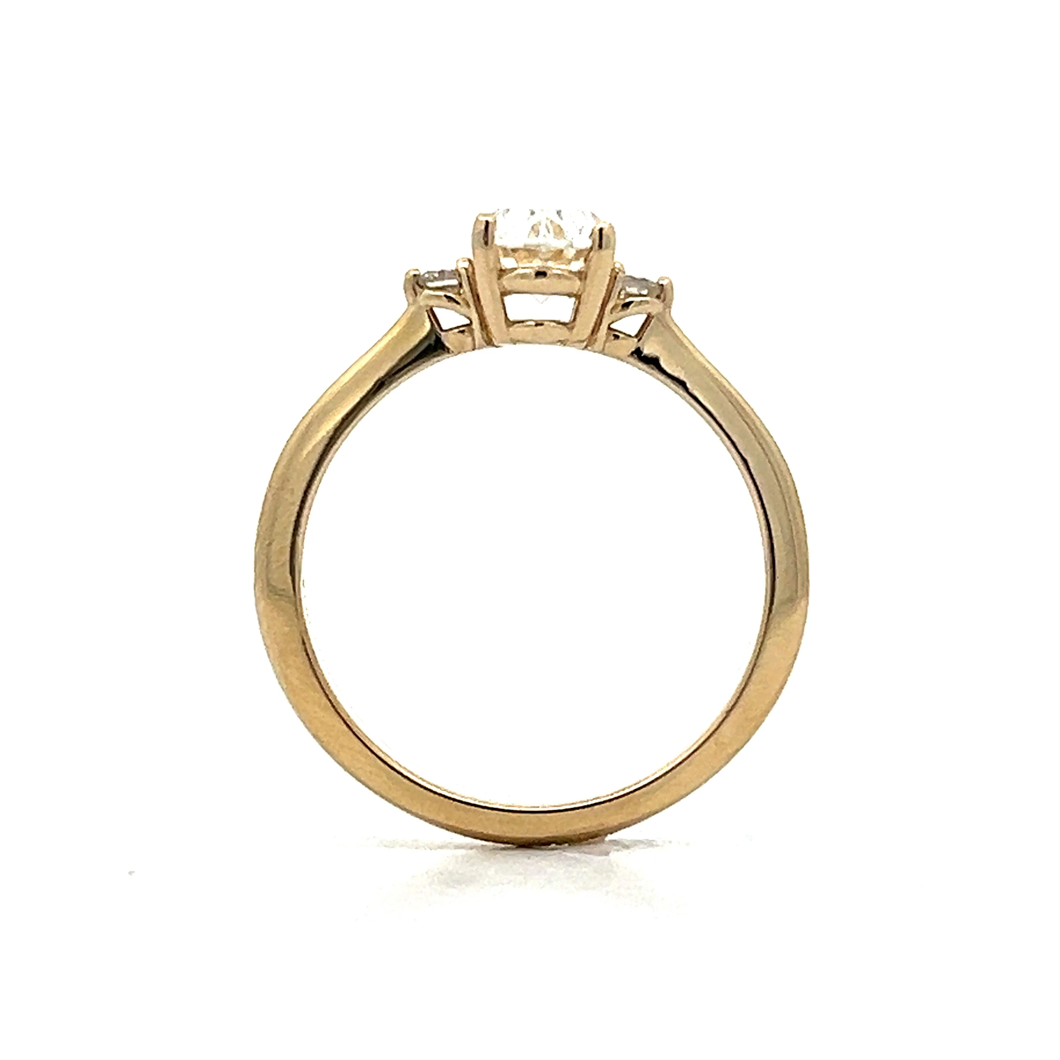 1.00 Oval Diamond Engagement Ring Yellow Gold - Image 4