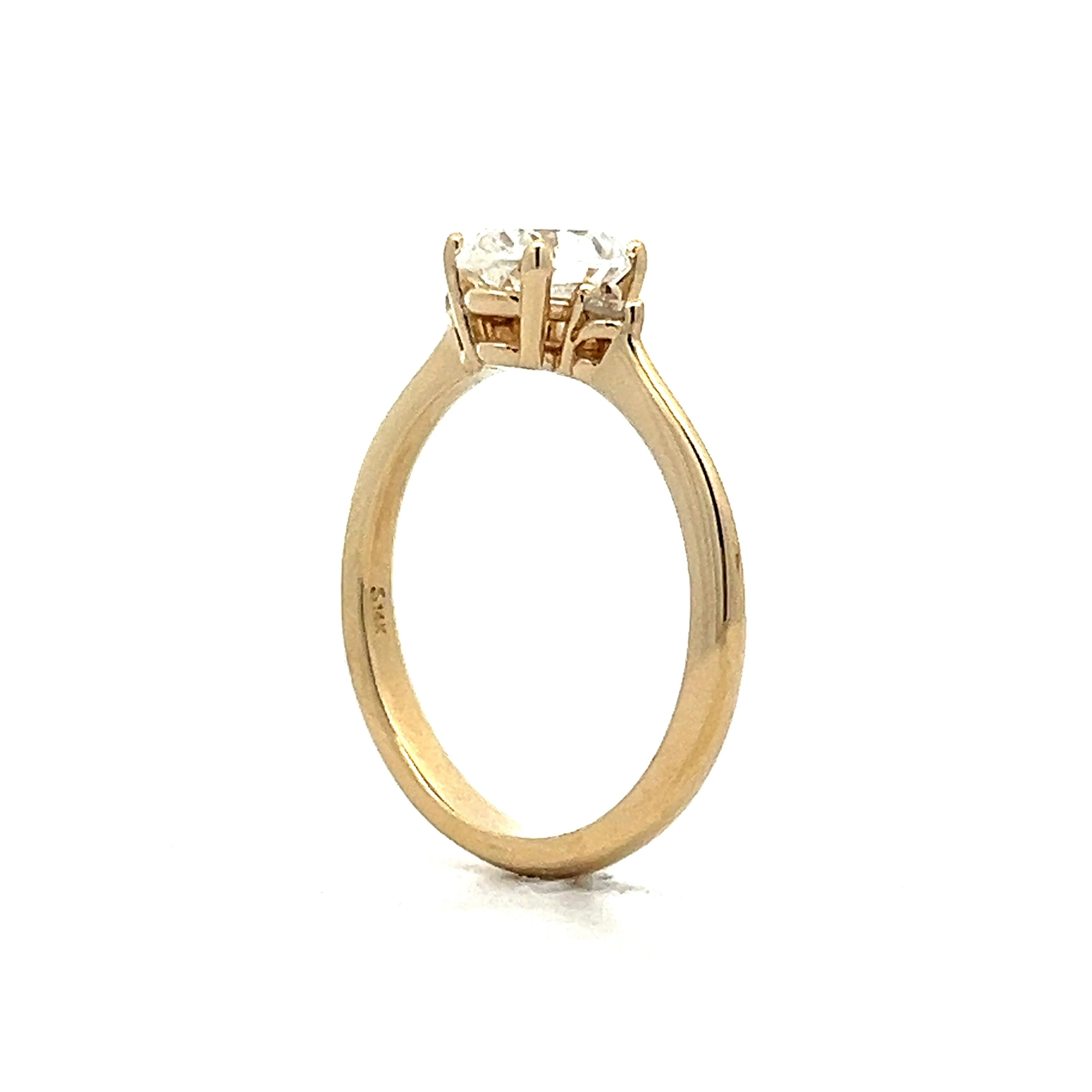 1.00 Oval Diamond Engagement Ring Yellow Gold - Image 5