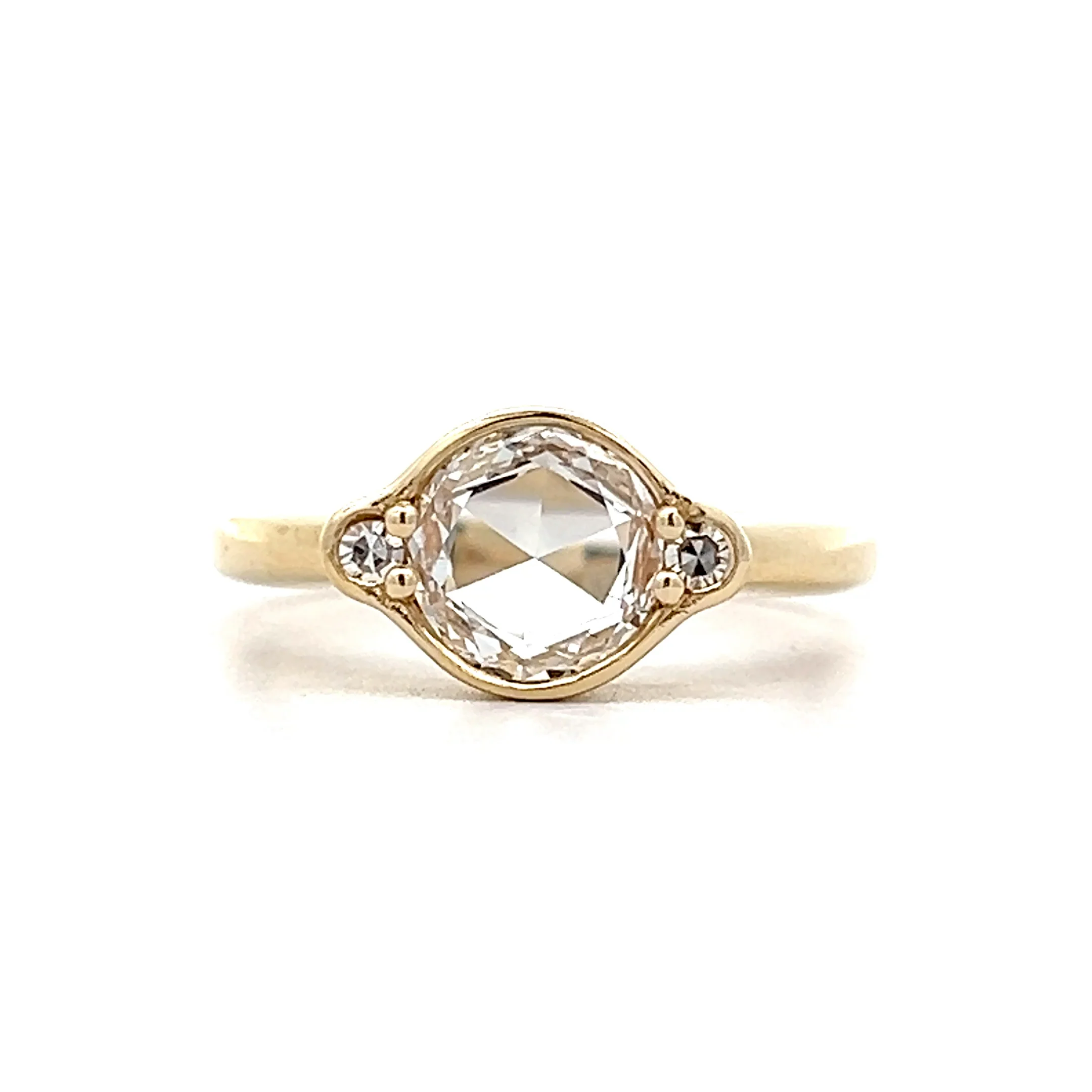 1.00 Rose Cut Diamond Engagement Ring in 14k