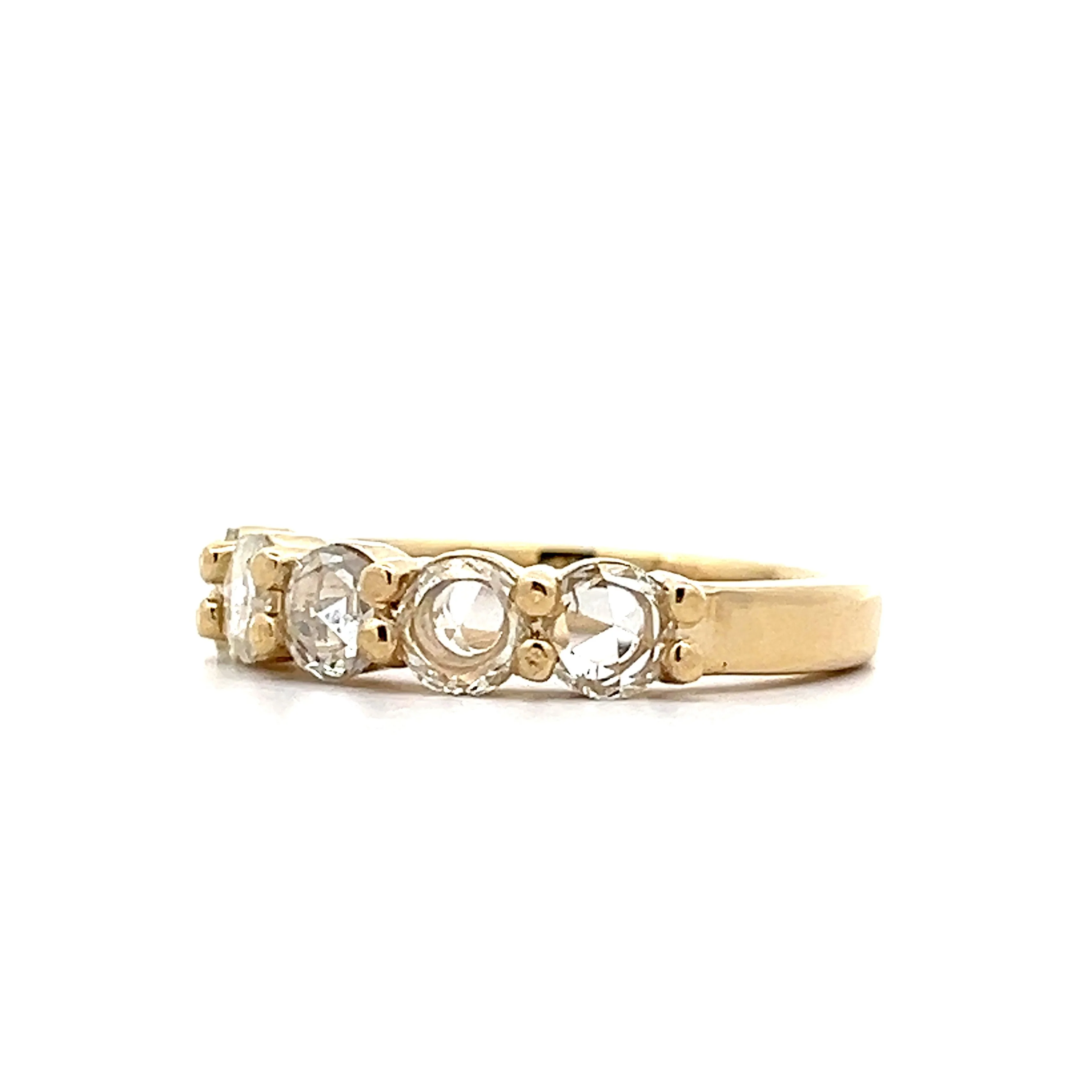 1.00 Rose Cut Diamond Wedding Band in 14k Yellow Gold - Image 2
