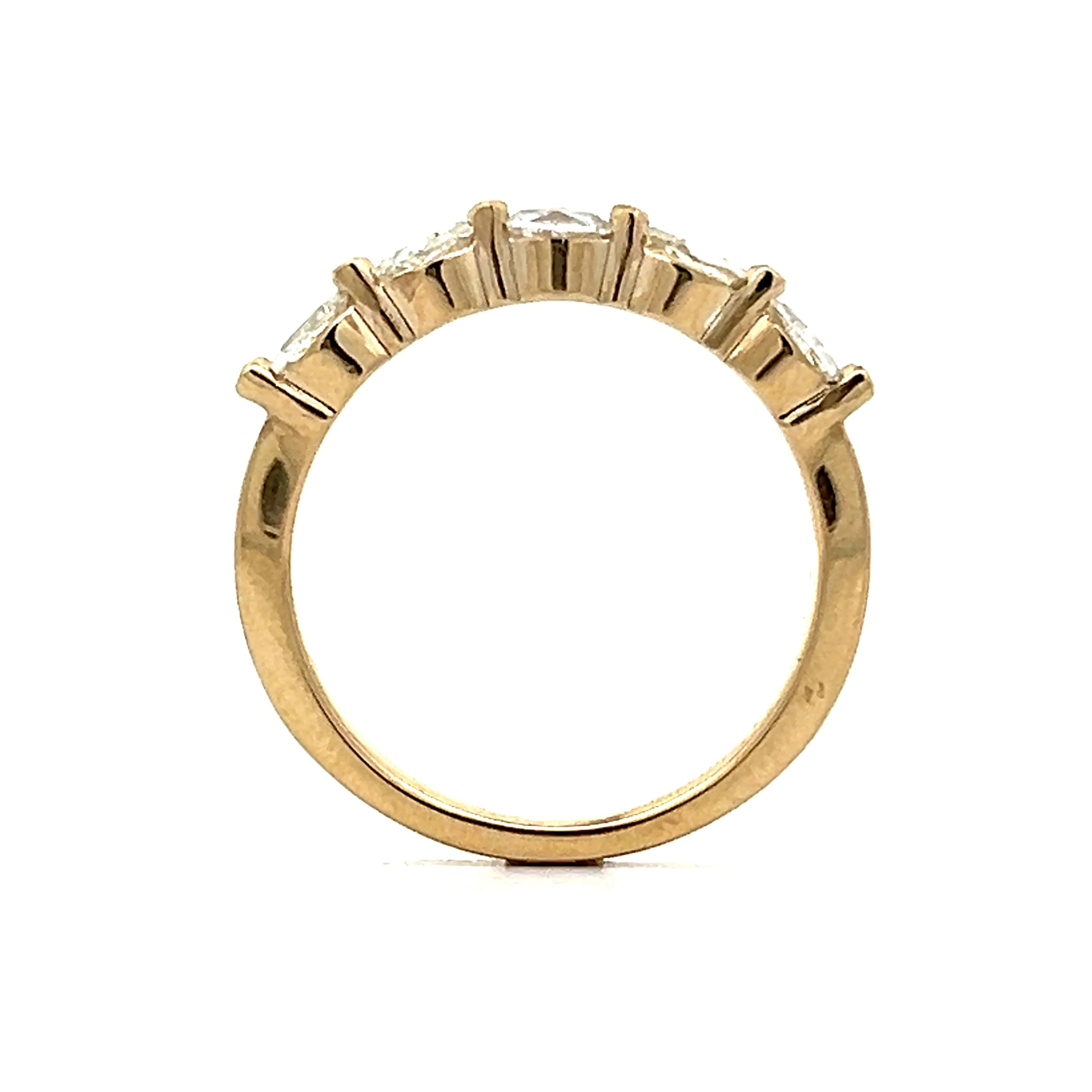 1.00 Rose Cut Diamond Wedding Band in 14k Yellow Gold - Image 4