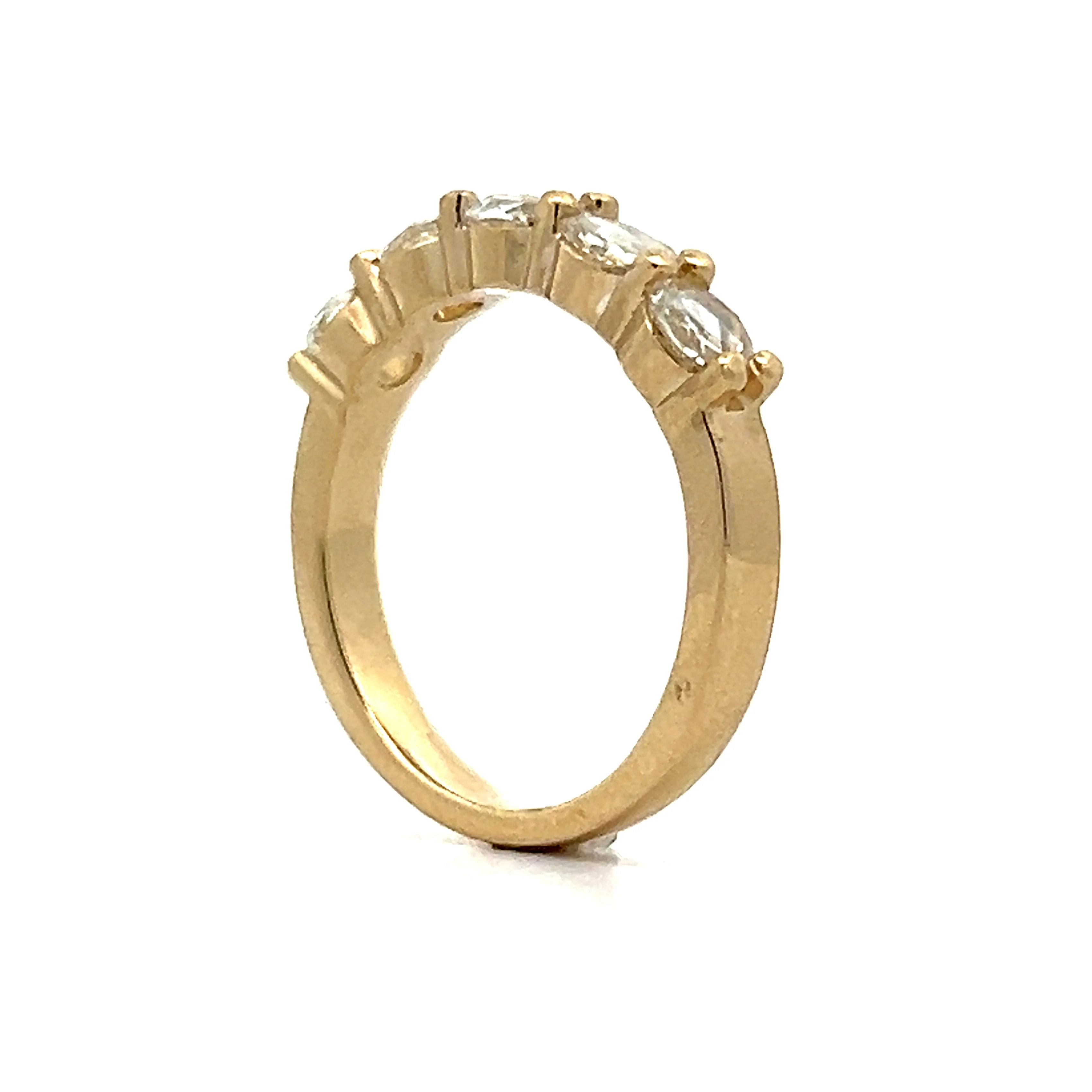 1.00 Rose Cut Diamond Wedding Band in 14k Yellow Gold - Image 5