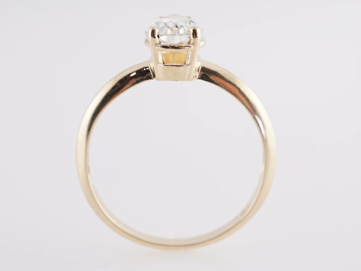 1.00 Solitaire Pear Cut Diamond Engagement Ring in 14K - Image 4