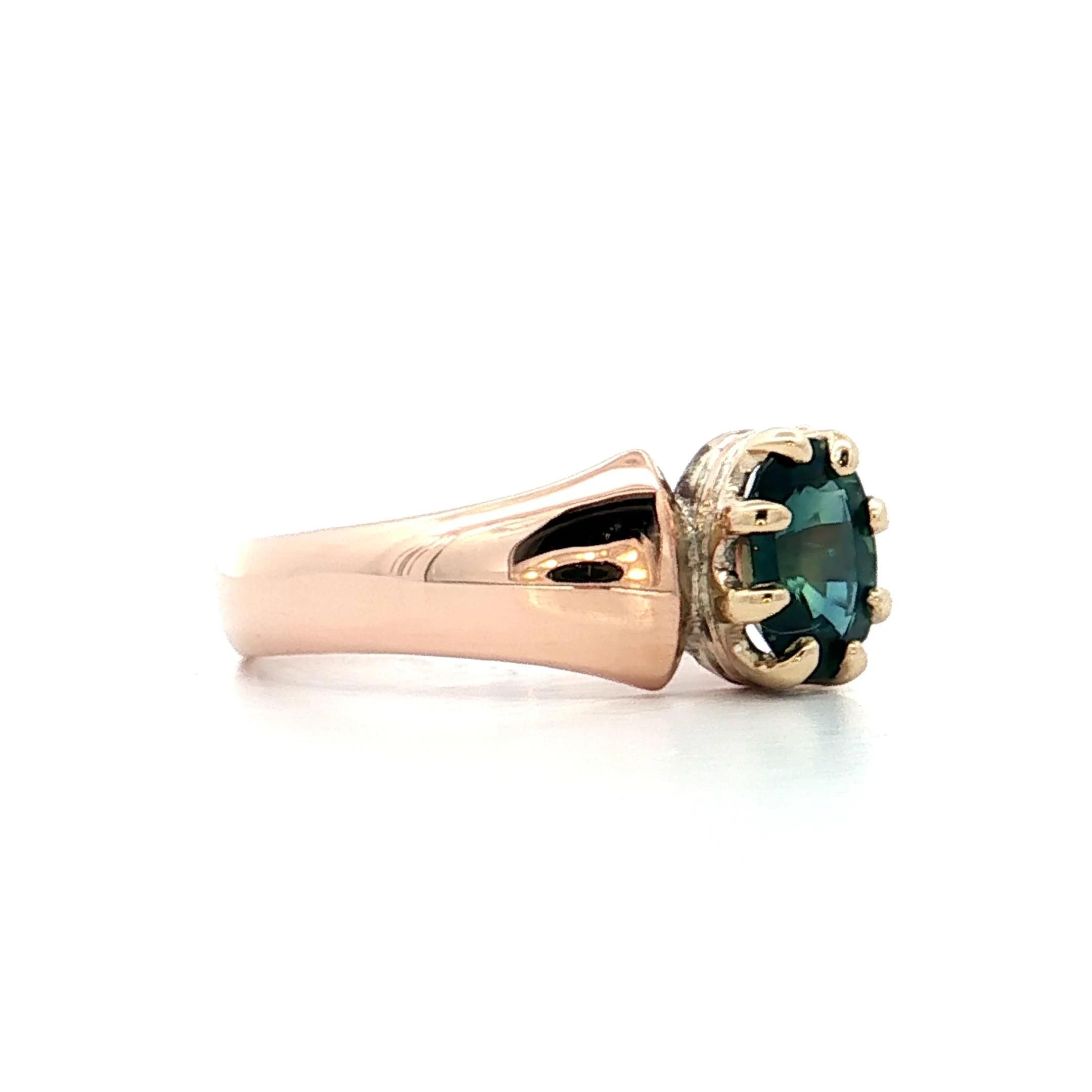 1.00 Vintage Oval Sapphire Engagement Ring 9k - Image 3