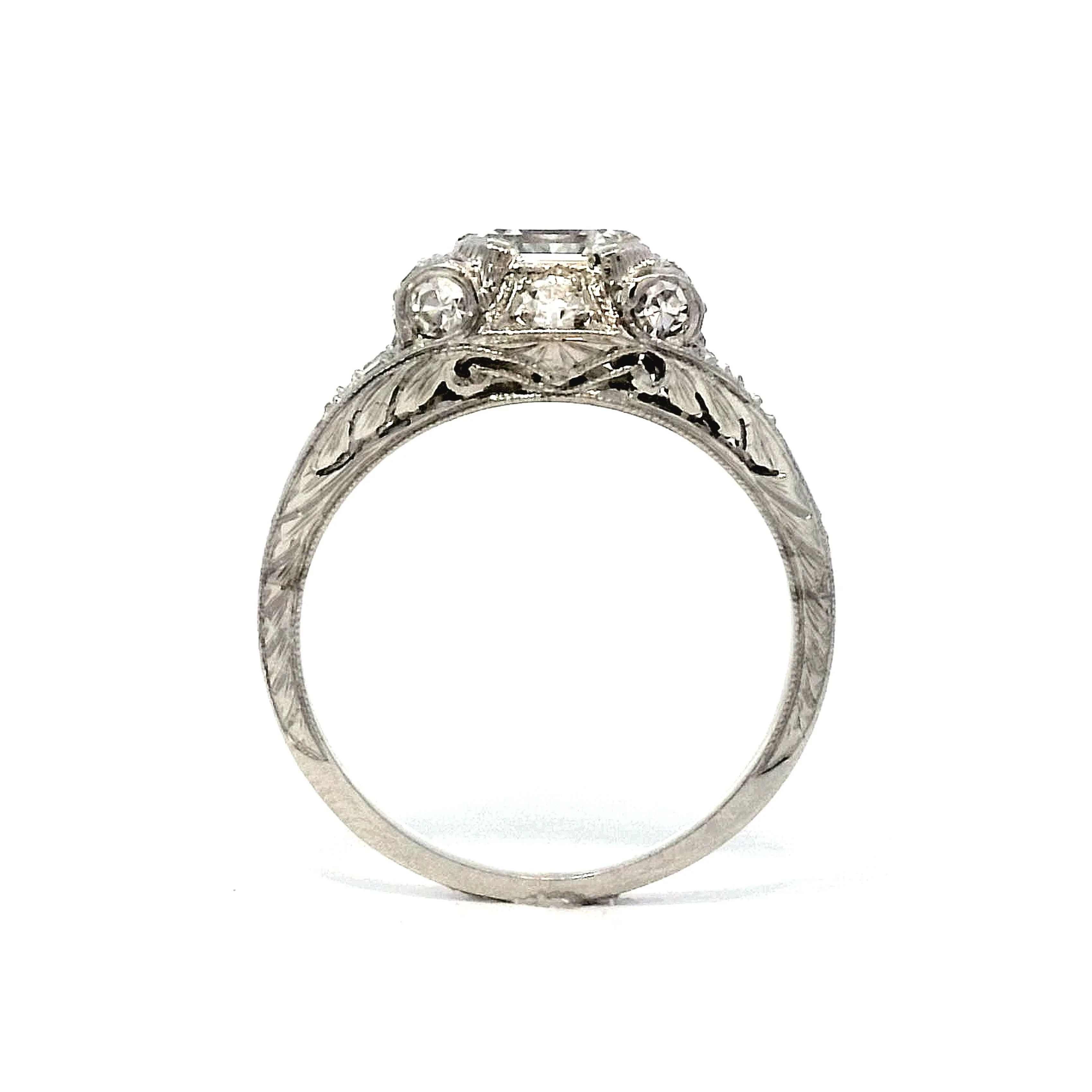 1.01 Art Deco Asscher Cut Diamond in Platinum - Image 4