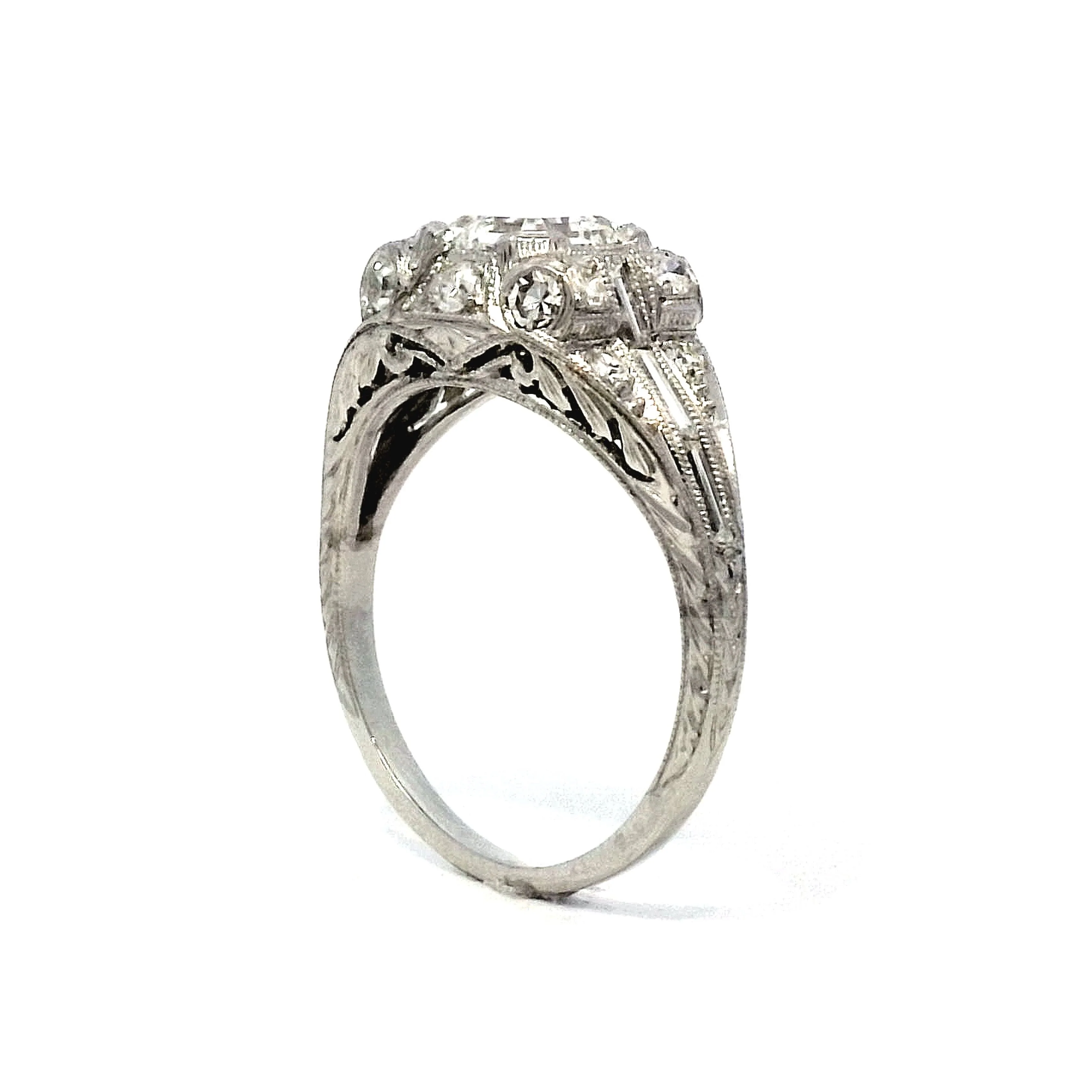 1.01 Art Deco Asscher Cut Diamond in Platinum - Image 5