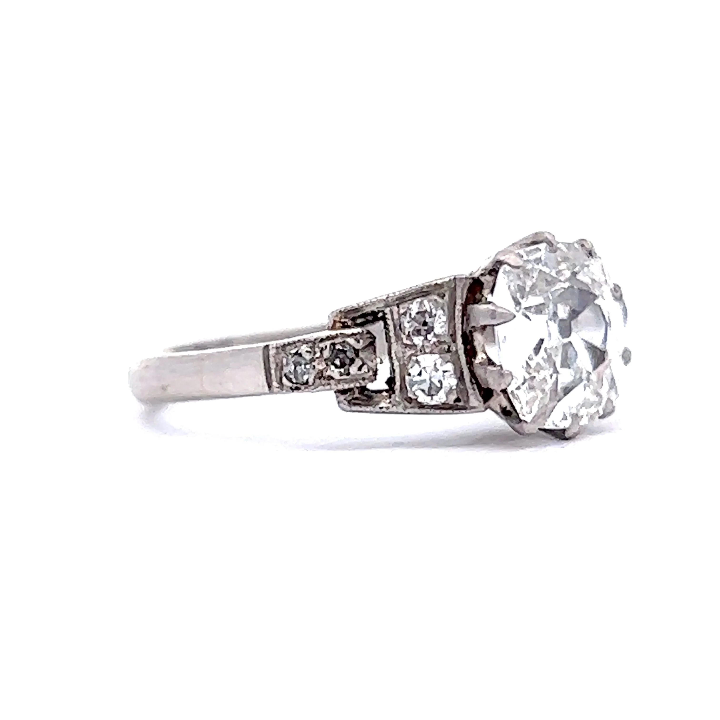 1.01 Art Deco Diamond Engagement Ring in Platinum - Image 3