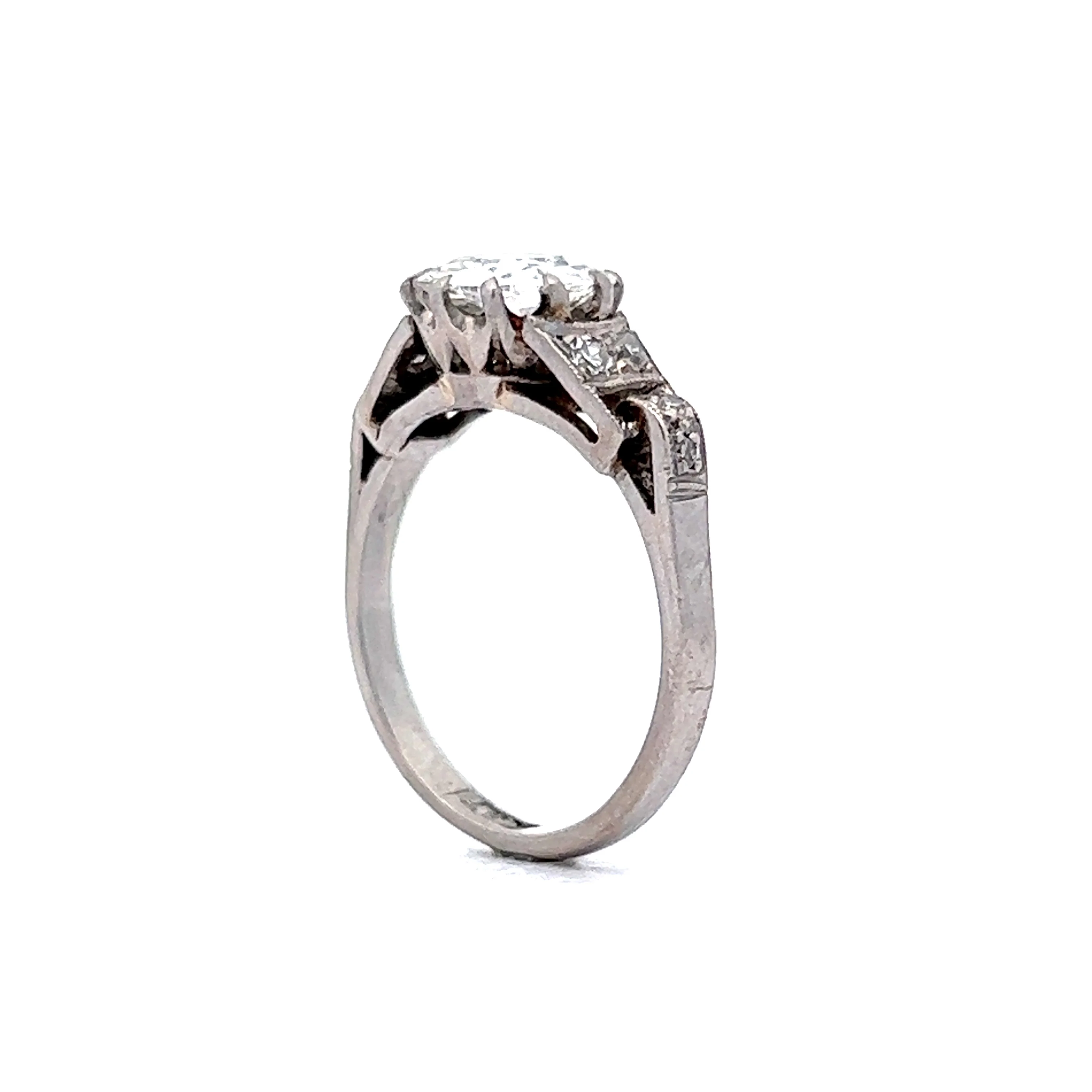 1.01 Art Deco Diamond Engagement Ring in Platinum - Image 5