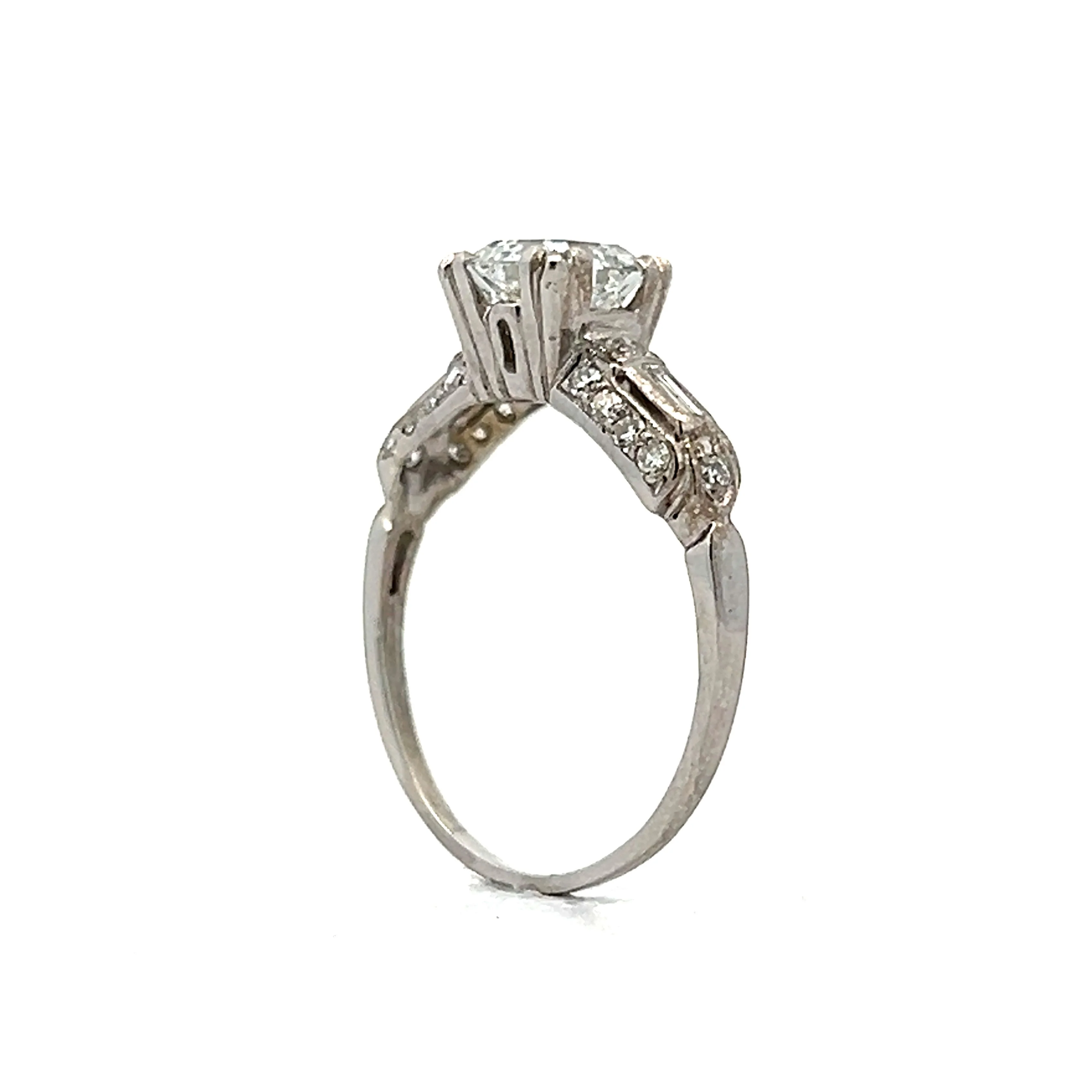 1.01 Asscher Cut Diamond Engagement Ring in Platinum - Image 5