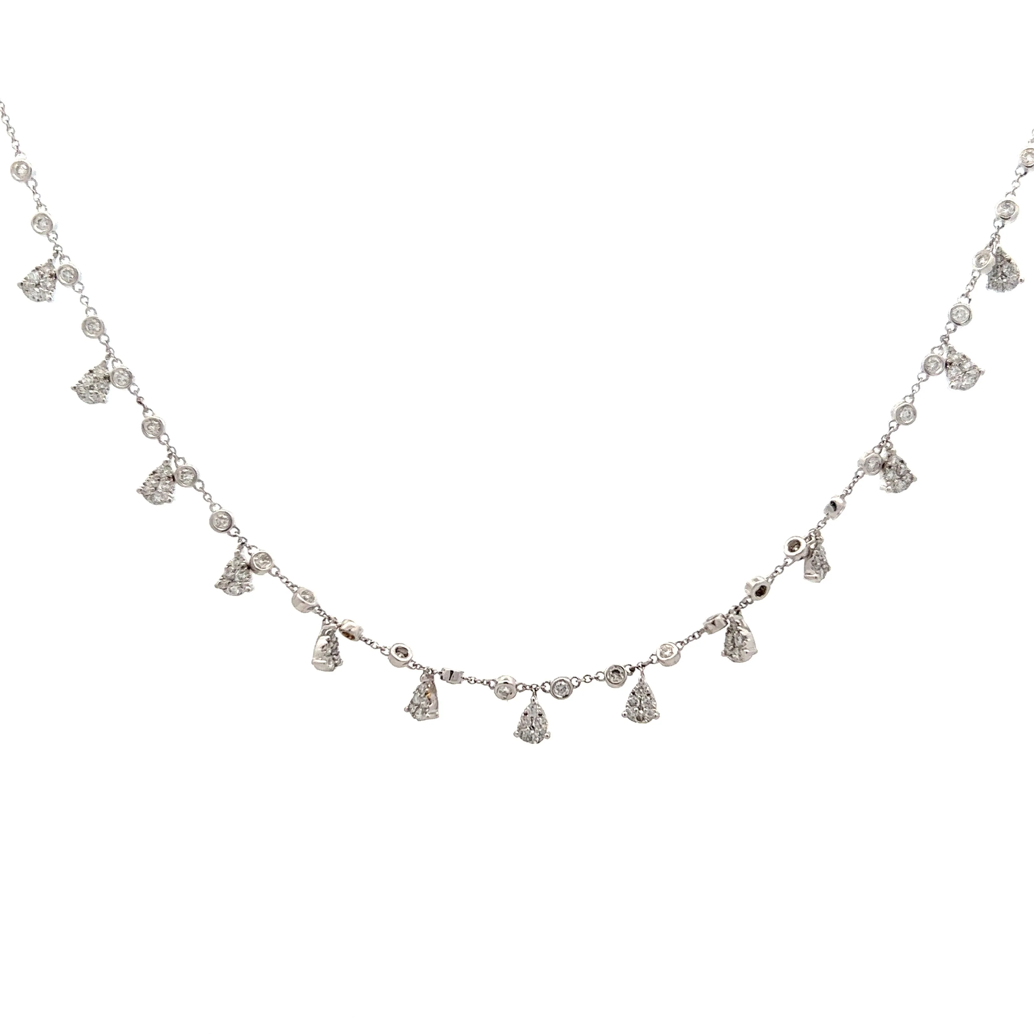 1.01 Diamond Pave Necklace in 14k White Gold
