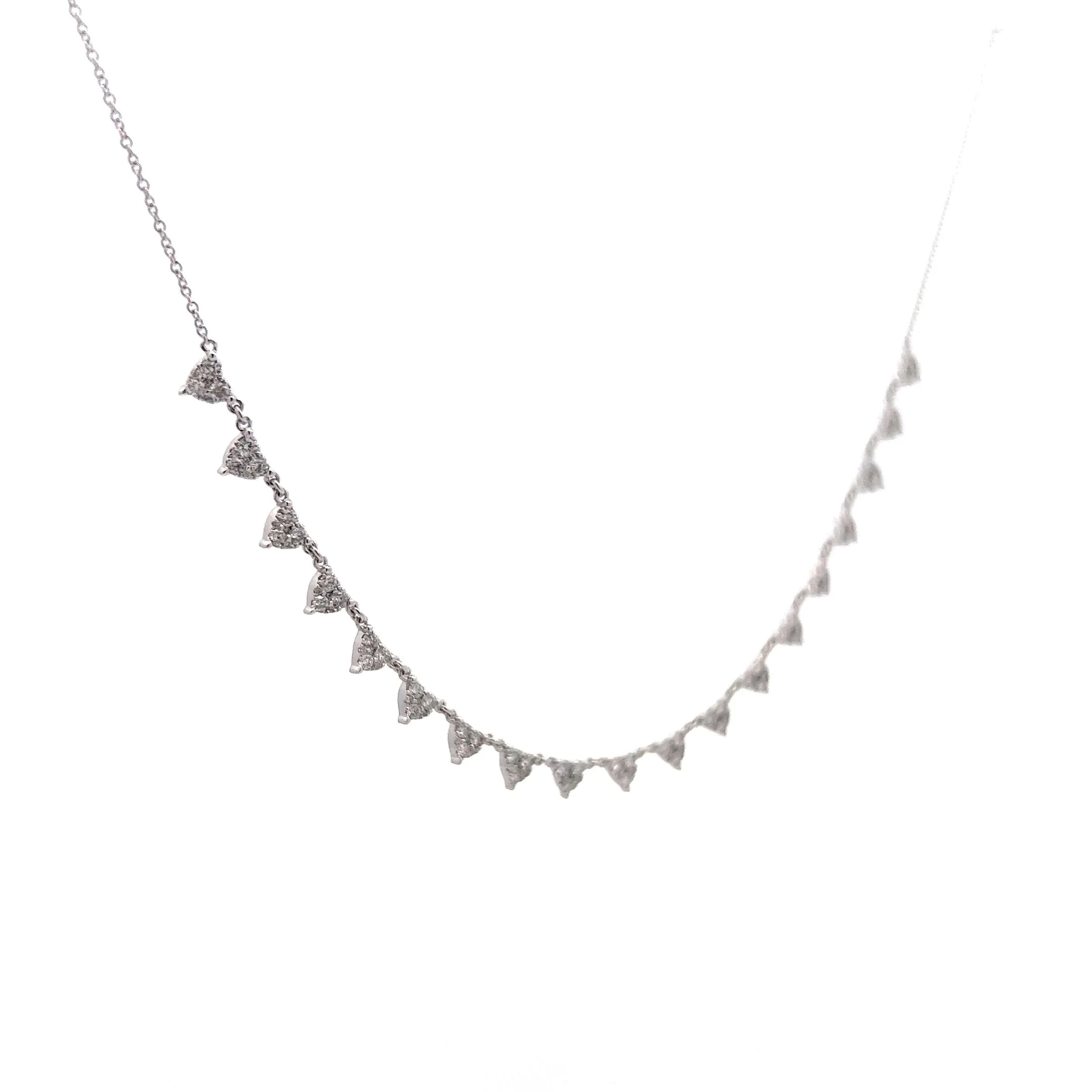 1.15 Diamond Station Necklace in 14k White Gold - Image 3