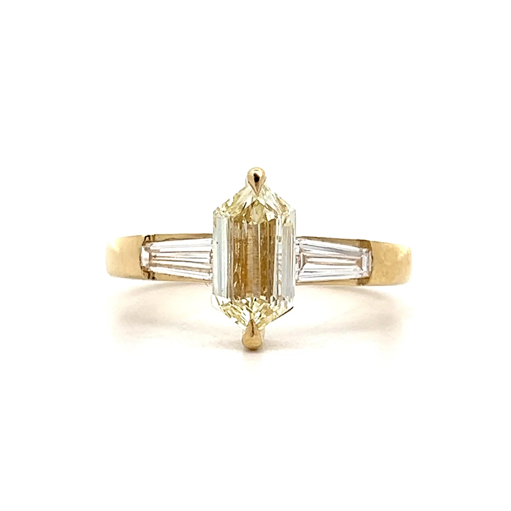 1.01 Hexagon Diamond Engagement Ring in 14k