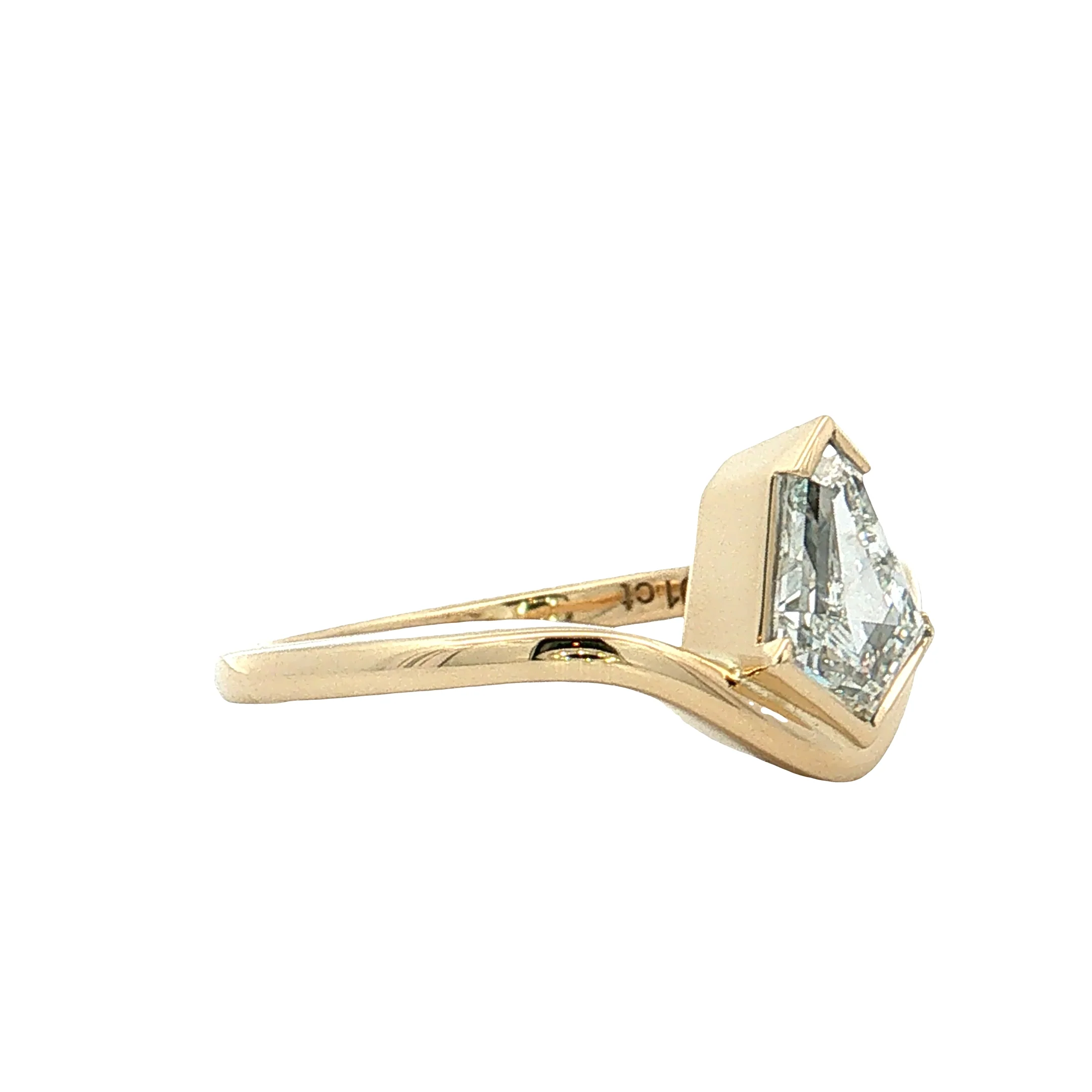 1.01 Kite Diamond Engagement Ring 14k Yellow Gold - Image 3