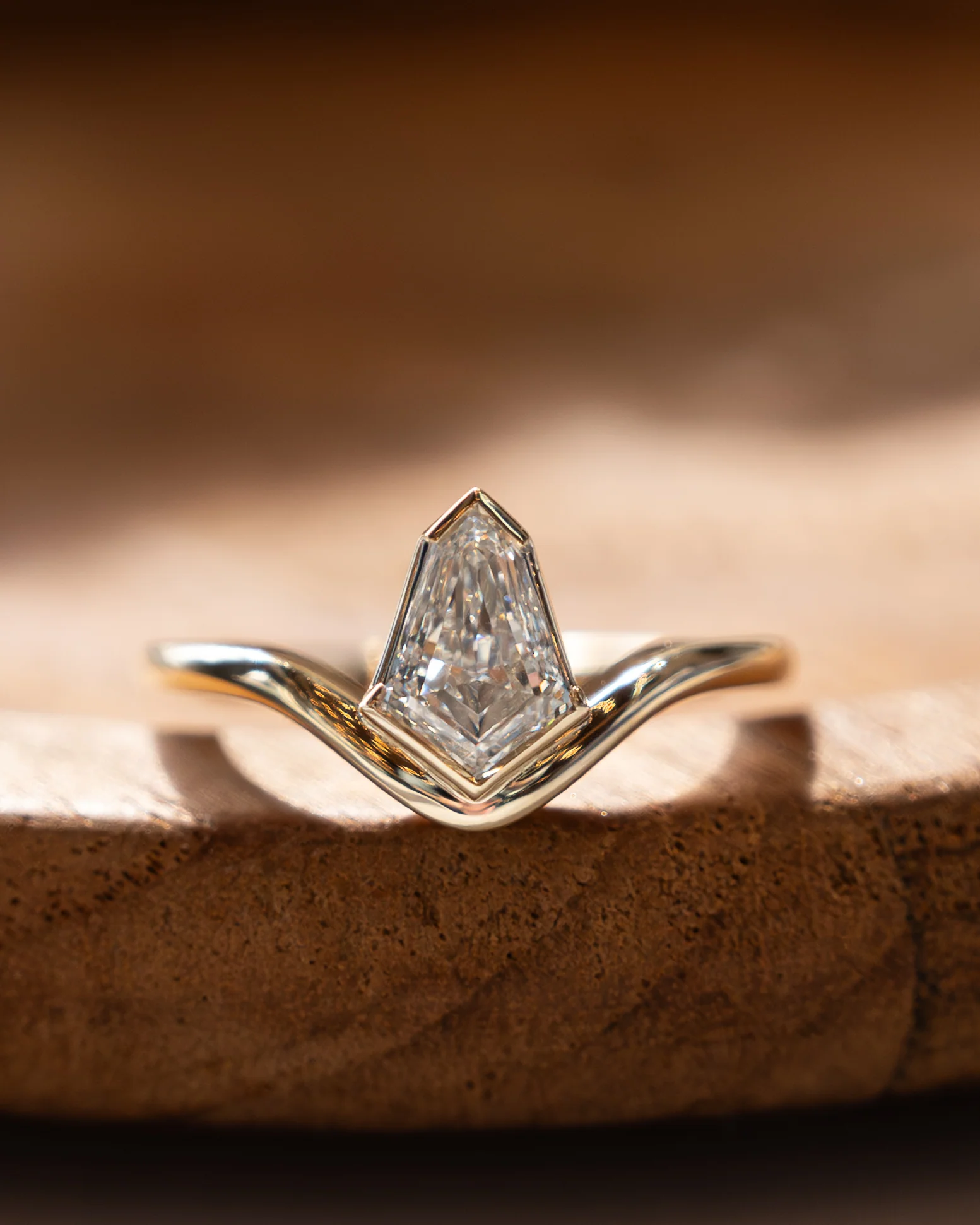 1.01 Kite Diamond Engagement Ring 14k Yellow Gold - Image 7