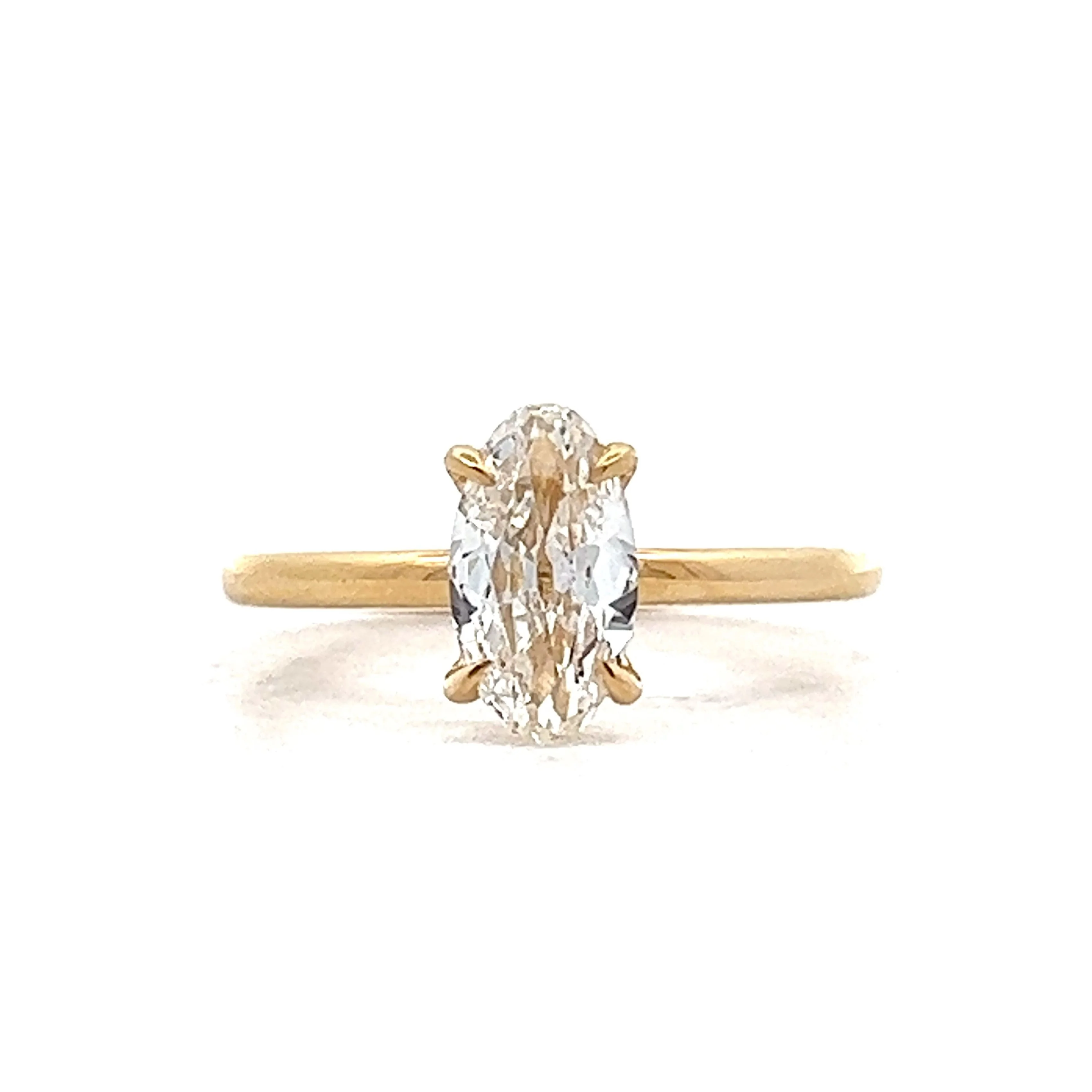 1.01 Oval Cut Diamond Engagement Ring in 14k Yellow Gold