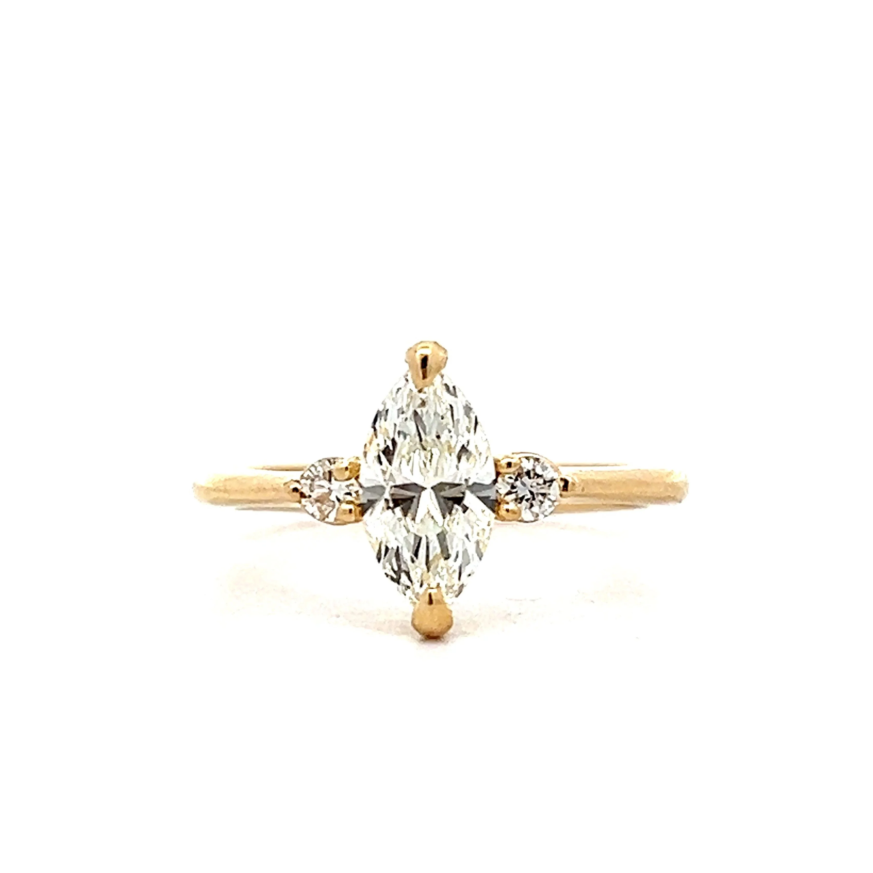 1.01 Marquise Diamond Solitaire Engagement Ring in 14k