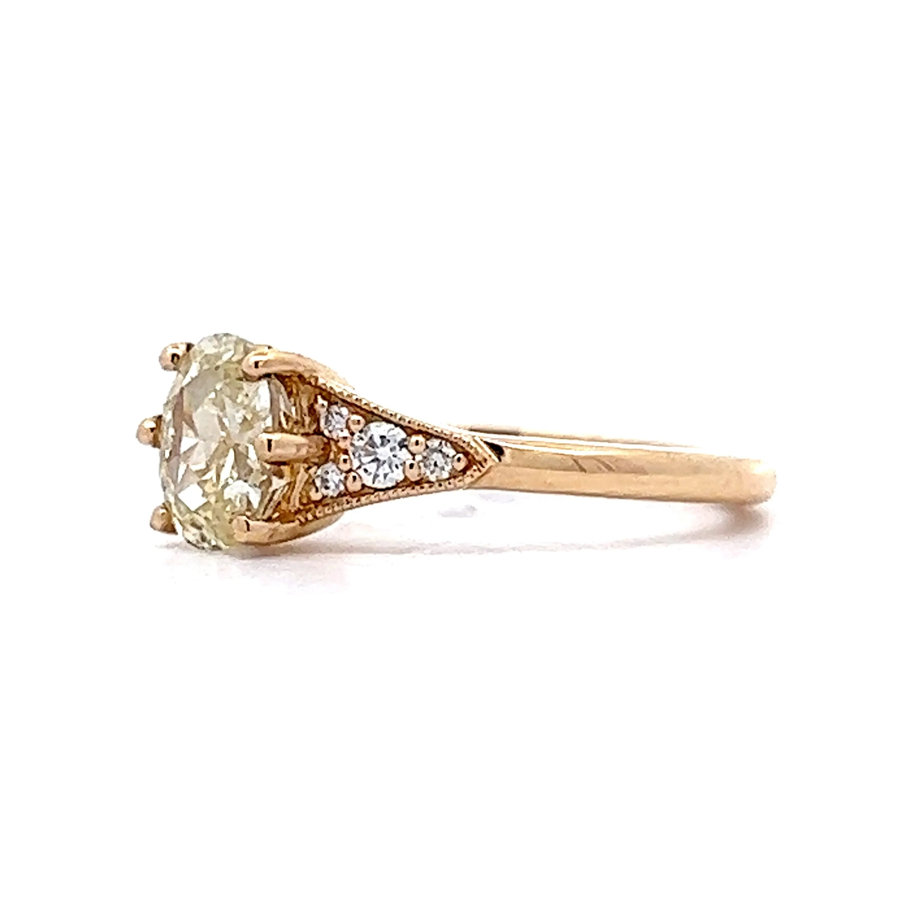 1.01 Oval Diamond Engagement Ring in 14k Yellow Gold - Image 2