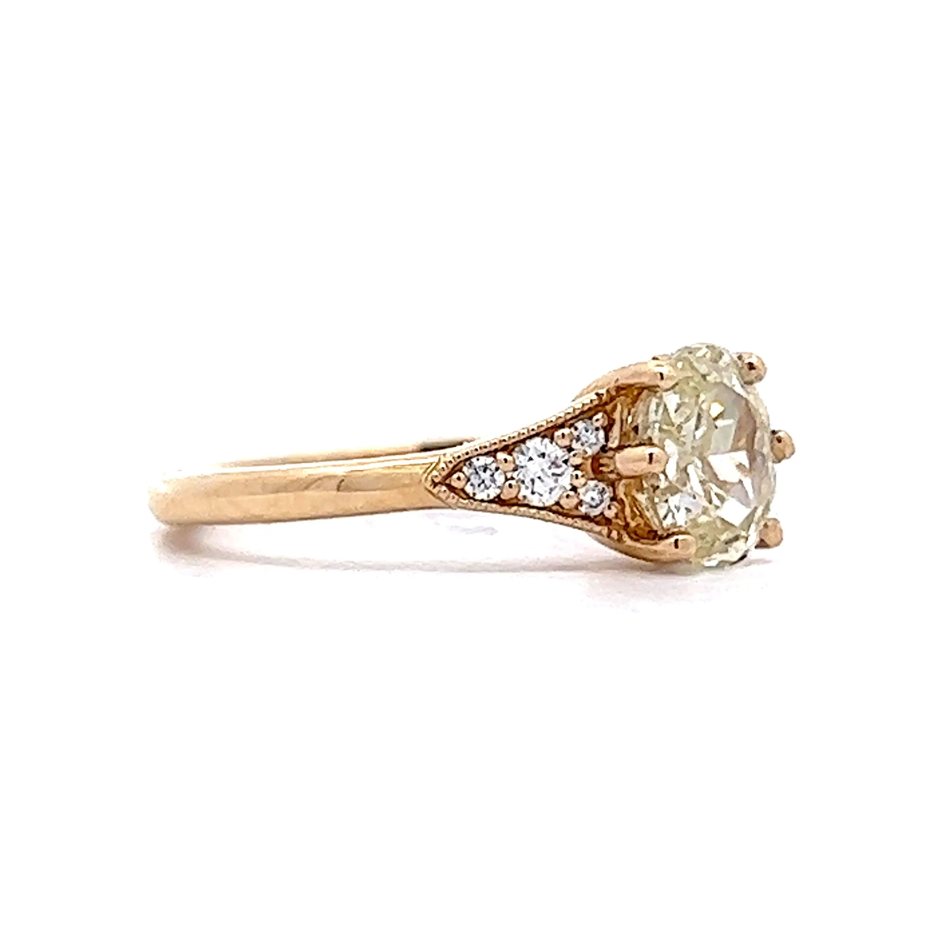 1.01 Oval Diamond Engagement Ring in 14k Yellow Gold - Image 3