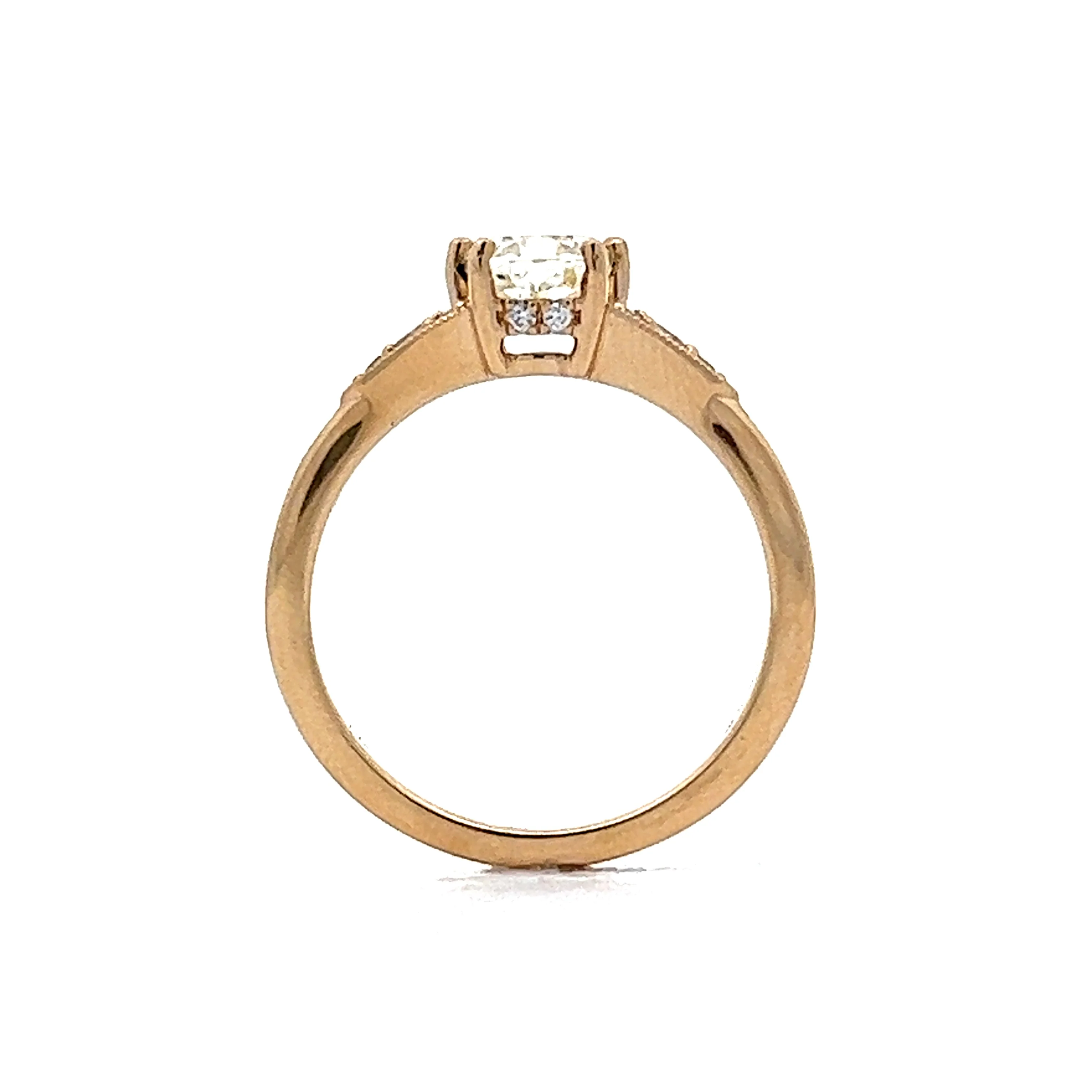 1.01 Oval Diamond Engagement Ring in 14k Yellow Gold - Image 4