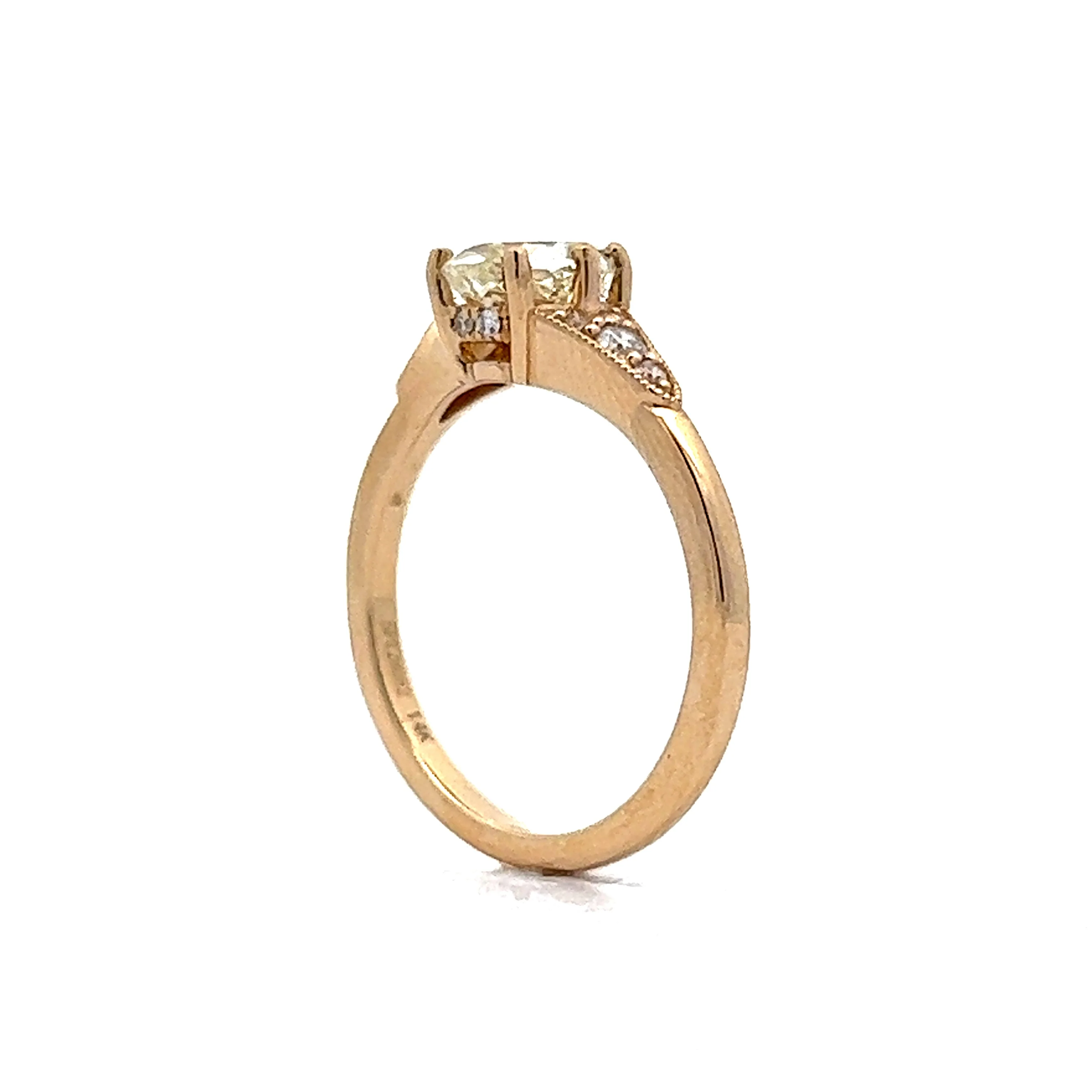 1.01 Oval Diamond Engagement Ring in 14k Yellow Gold - Image 5