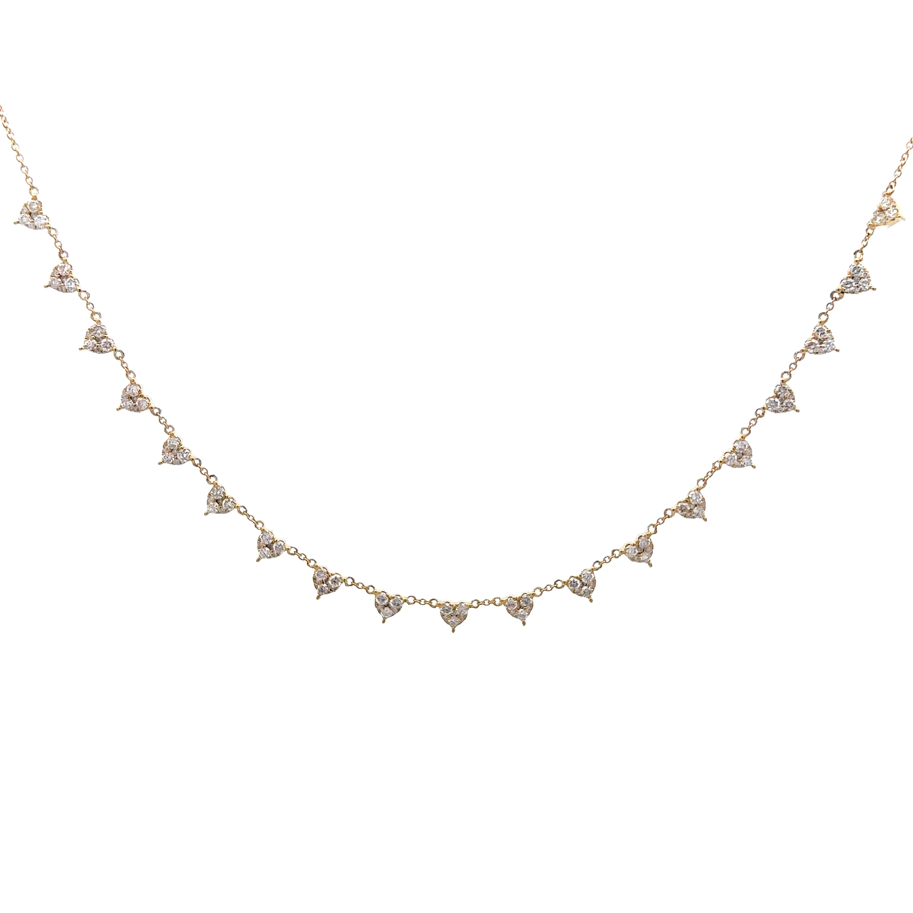 1.01 Pave Diamond Necklace in 14k Yellow Gold