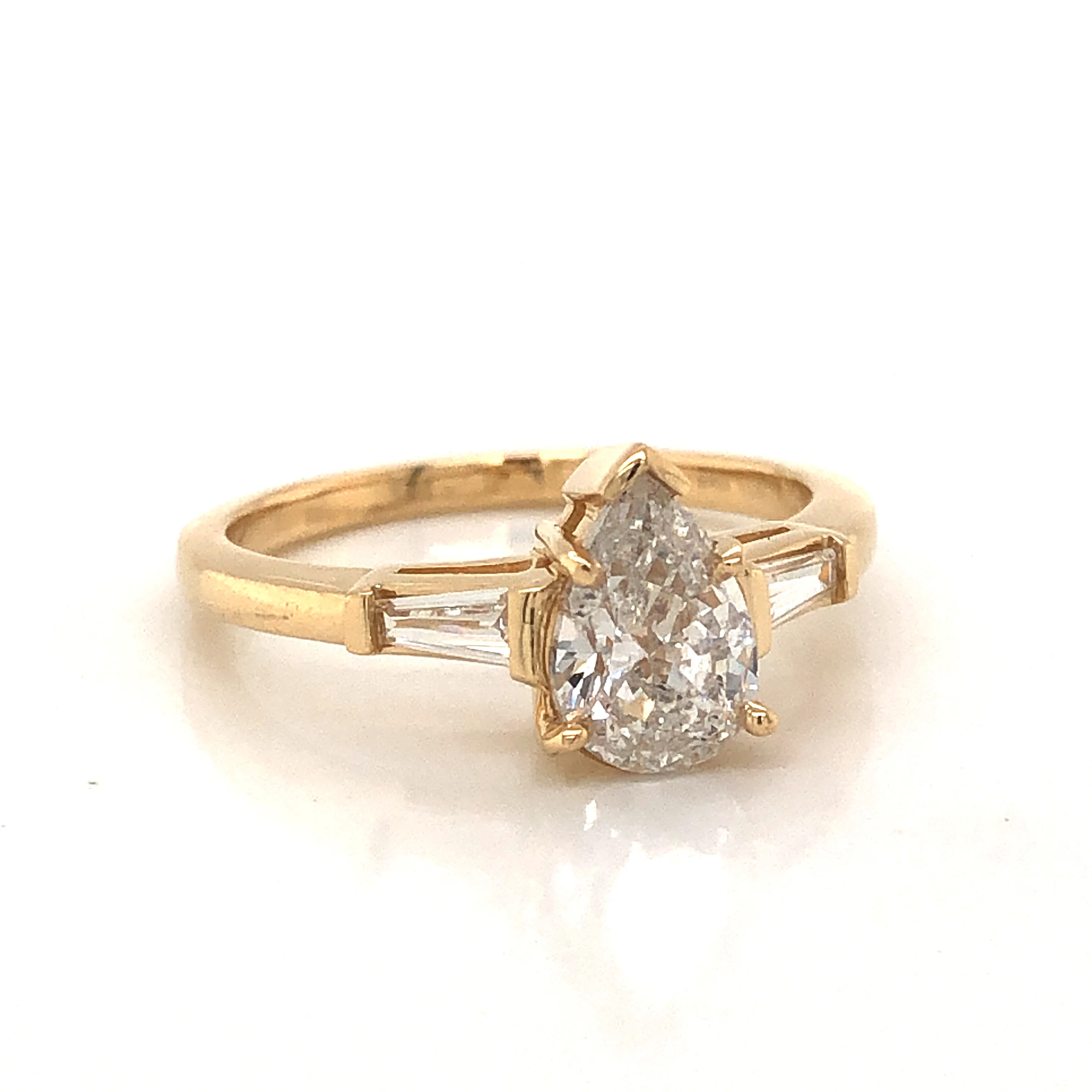 1.01 Pear Cut Diamond Engagement Ring in 14k Yellow Gold - Image 3