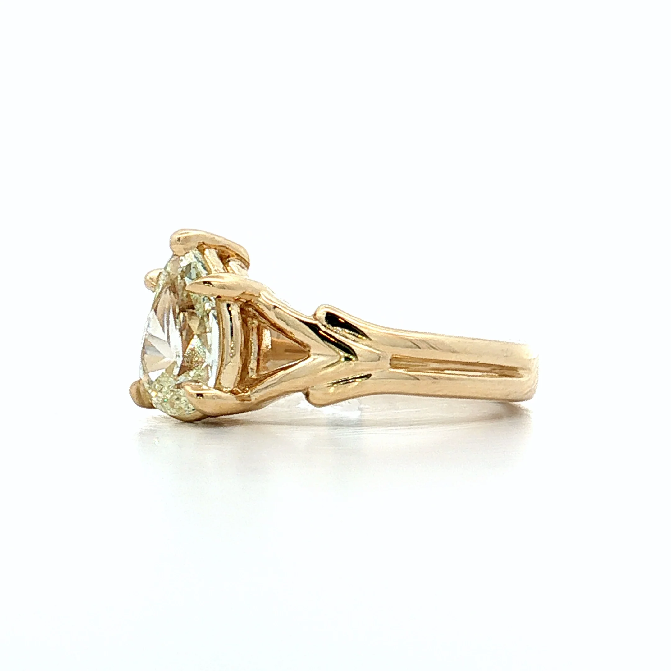 1.01 Pear Diamond Engagement Ring 14k Yellow Gold - Image 2